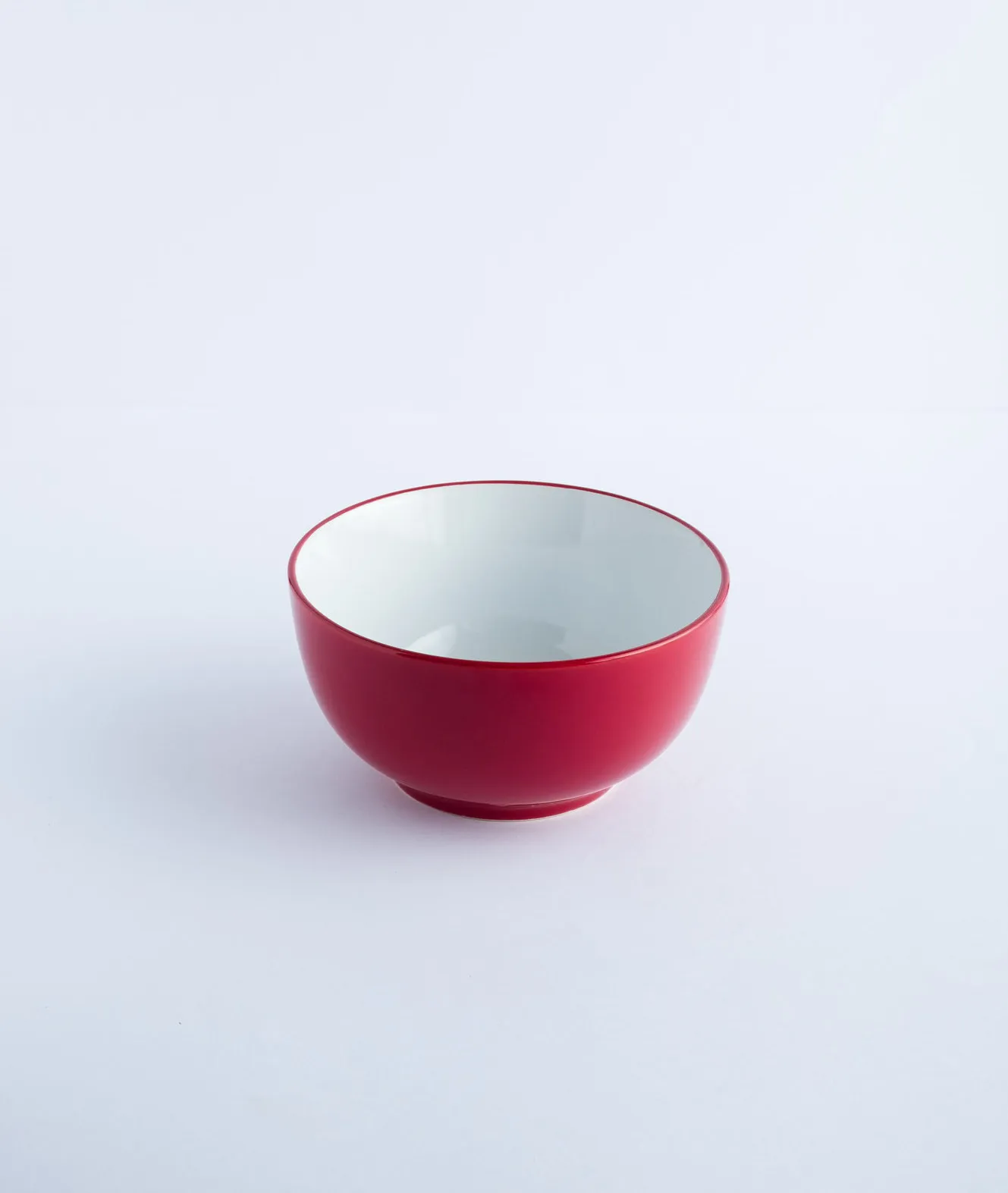 BW20-0151 - Red White Ceramic Bowl - 5.75" 3" (DH)