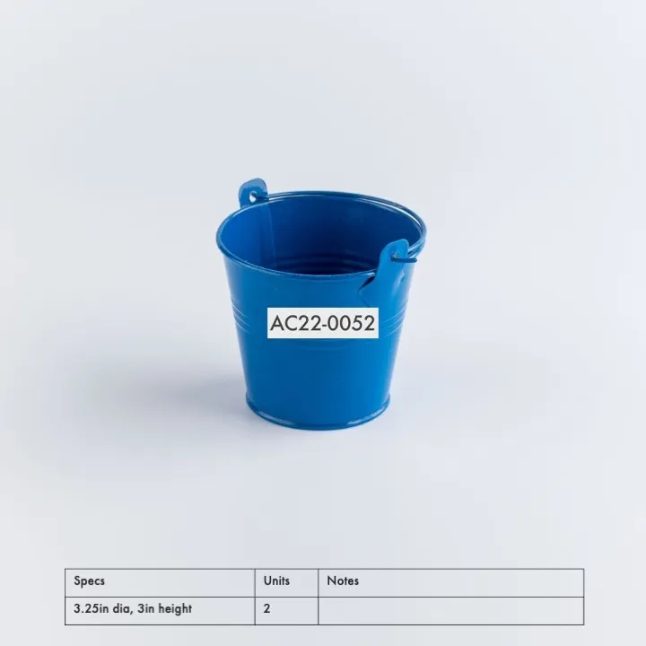 AC22-0052 - Blue Metal Bucket - 3.25" 3" (DH)