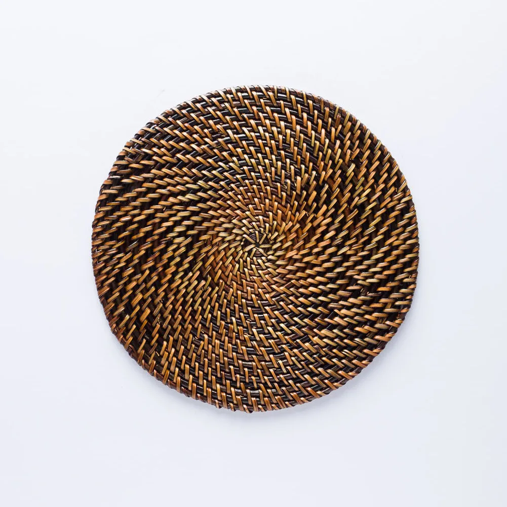 AC20-0041 - Brown Wood Trivet - 8" (D)