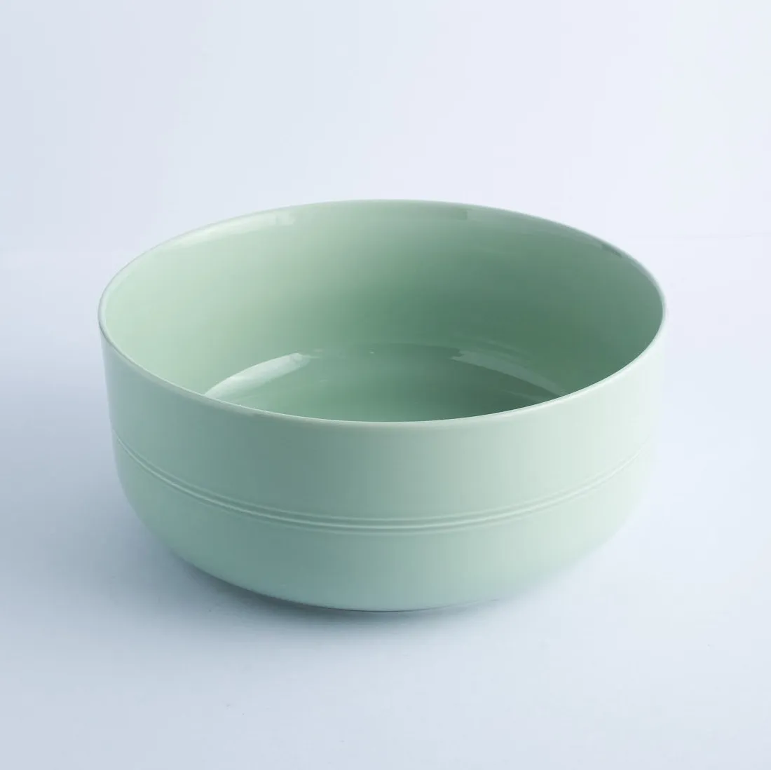 BW20-0295 - Green Ceramic Ulam Bowl - 9" 3.75" (DH)