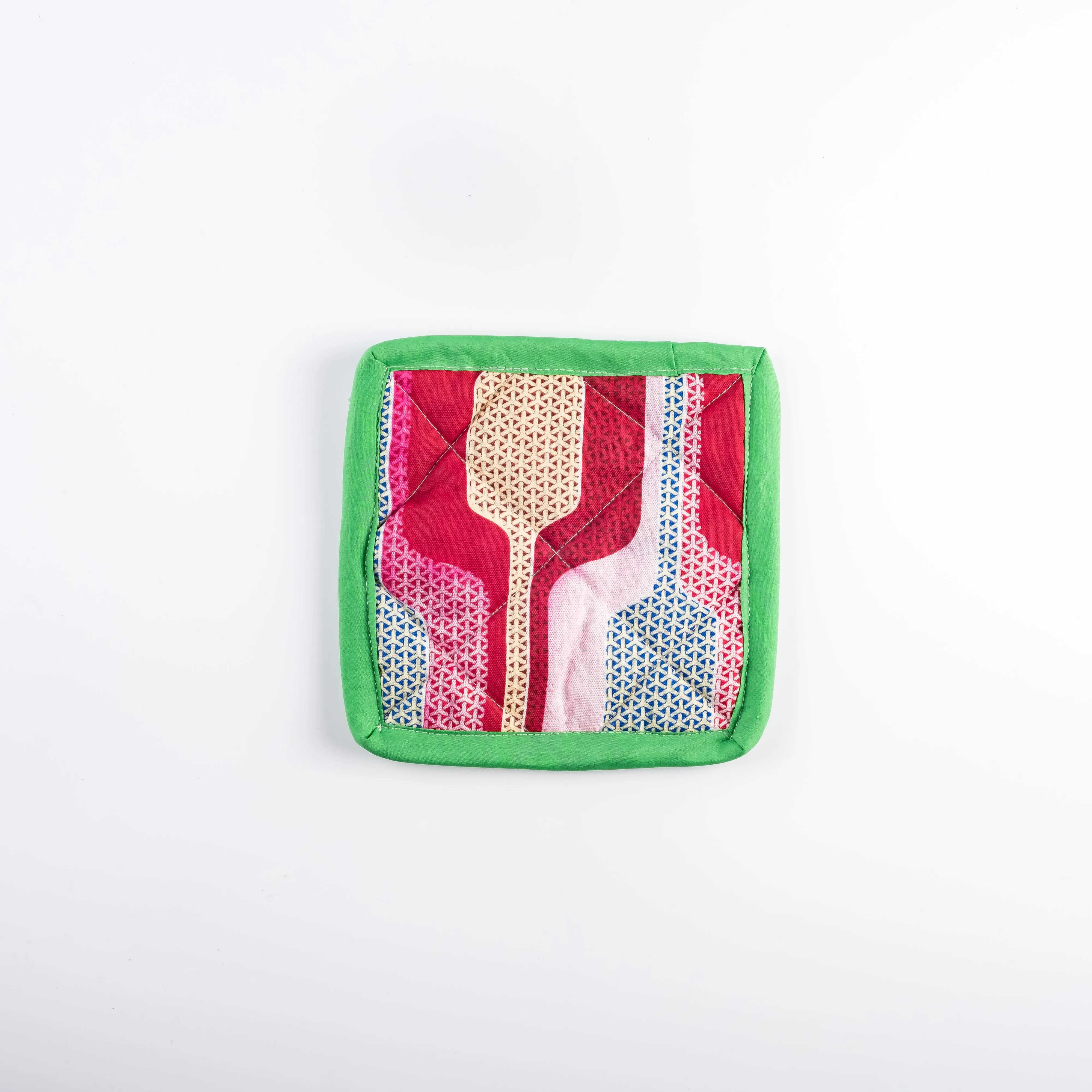 AC21-0024 - Red Red Fabric Oven mitt - 7.25" 7.25" (LW)