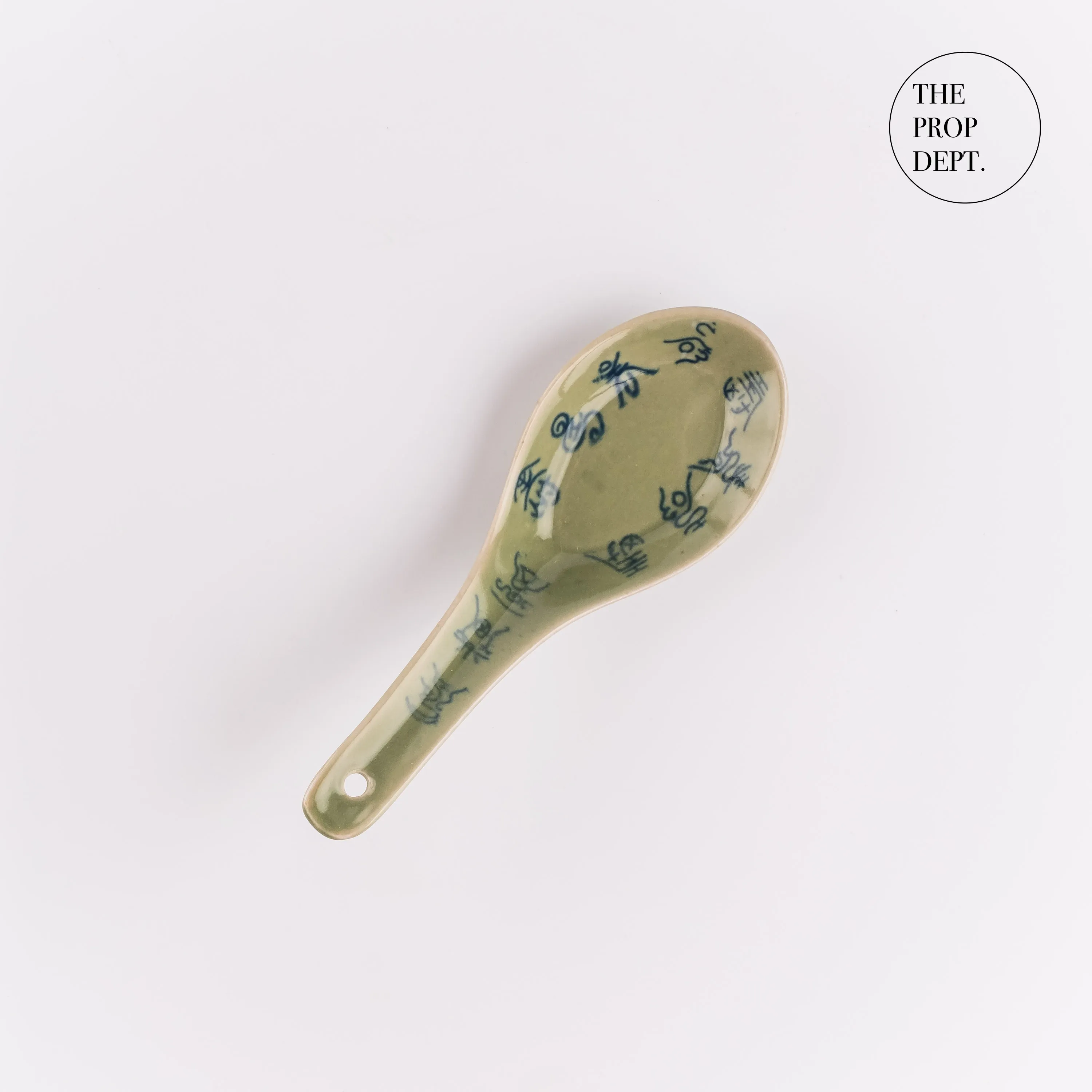 UT23-0412 - Green Ceramic Spoon - 5" (L)