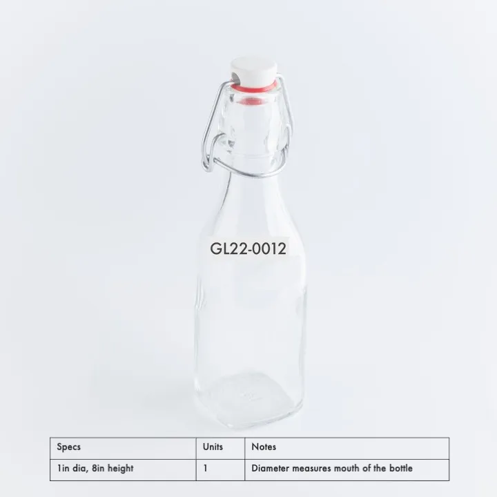 GL22-0012 - Clear Glass Bottle - 1" 8" (DH)