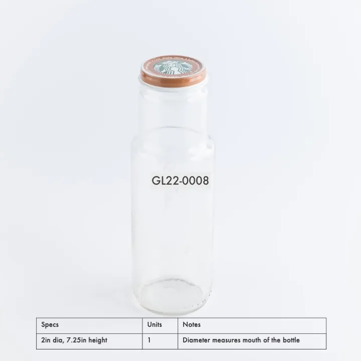 GL22-0008 - Clear Glass Bottle - 2" 7.25" (DH)