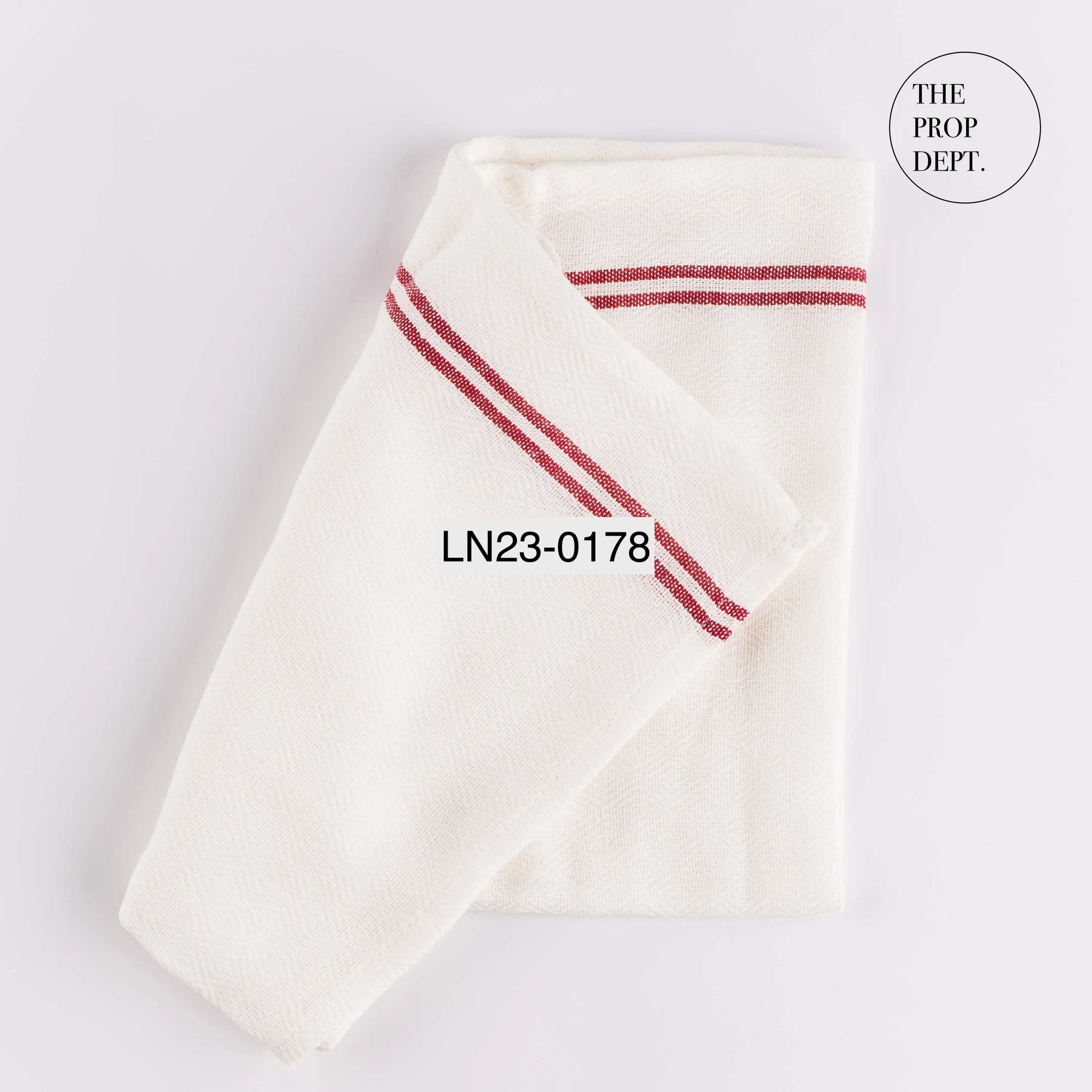 LN23-0178 - Red White Fabric Linen