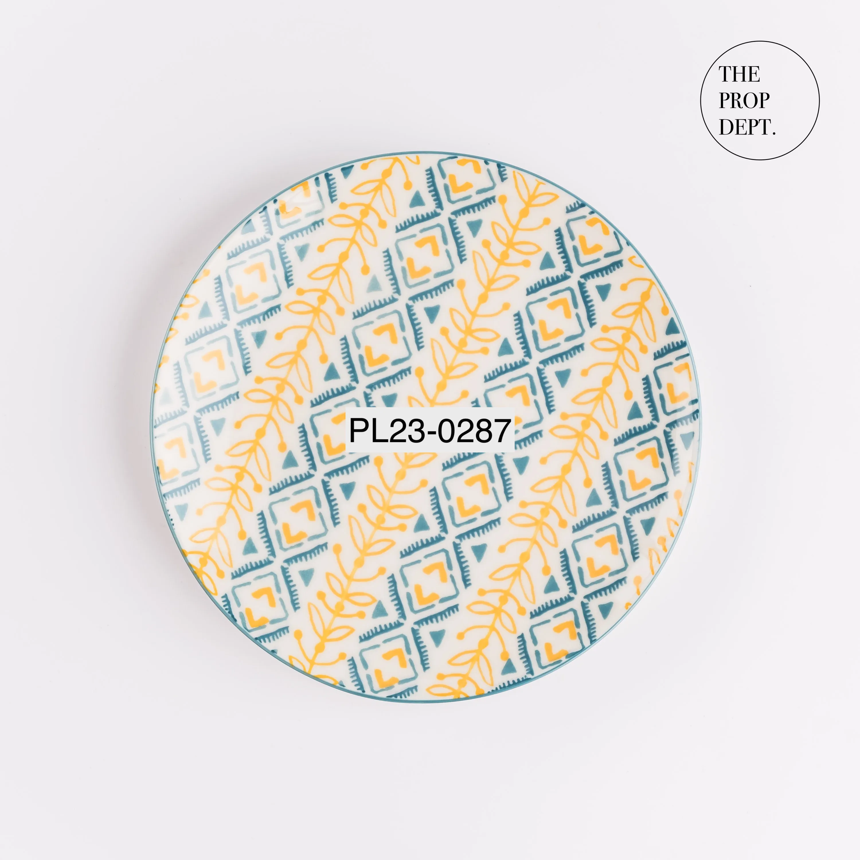 PL23-0287 - Blue Yellow Ceramic Plate - 7.5" (D)