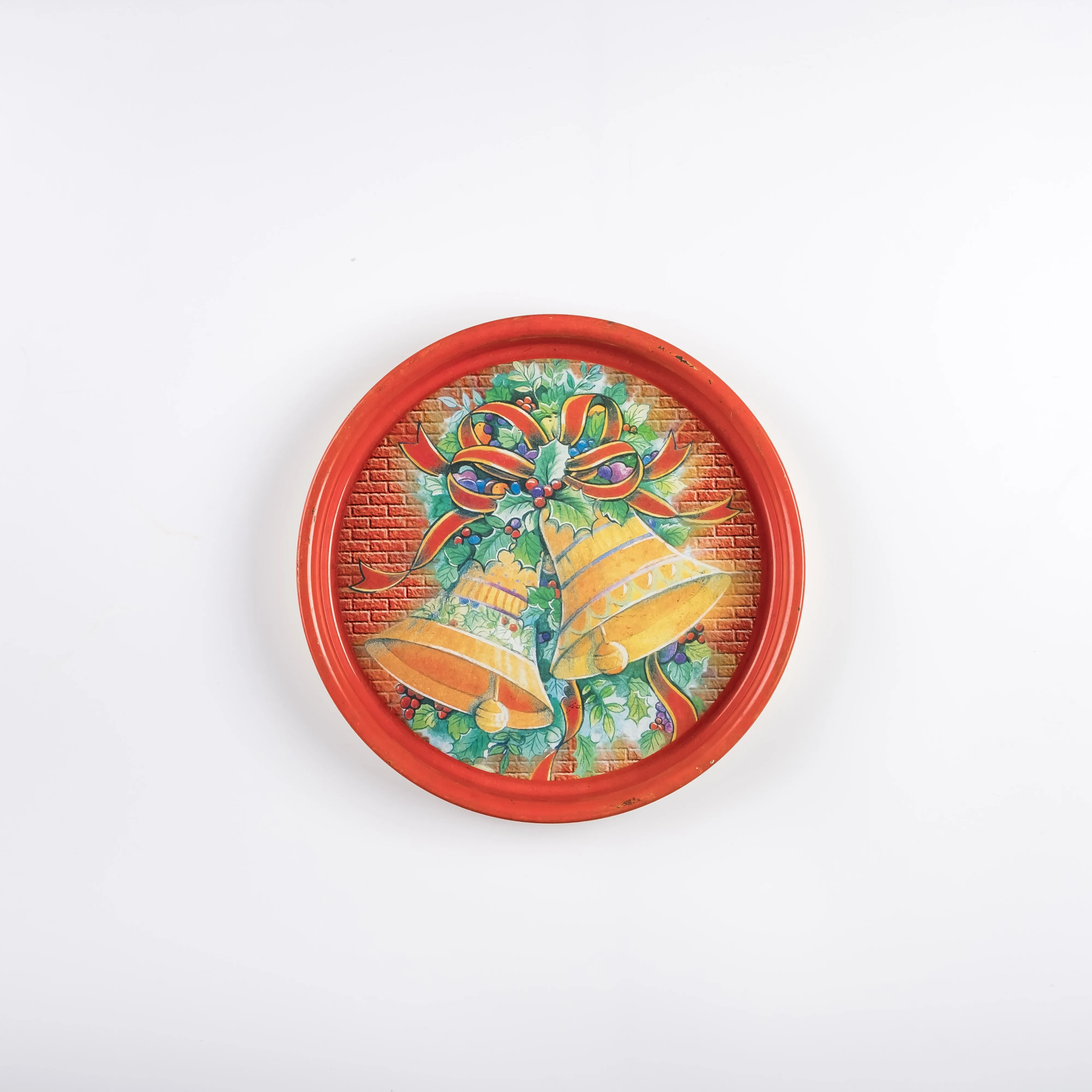 BO21-0040 - Red Green Metal Tray - 9.75" 1.25" (DH)