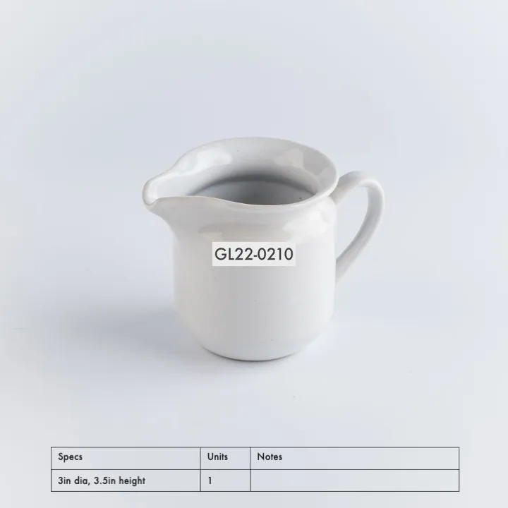 GL22-0210 - White Ceramic Sauce Container - 3" 3.5" (DH)