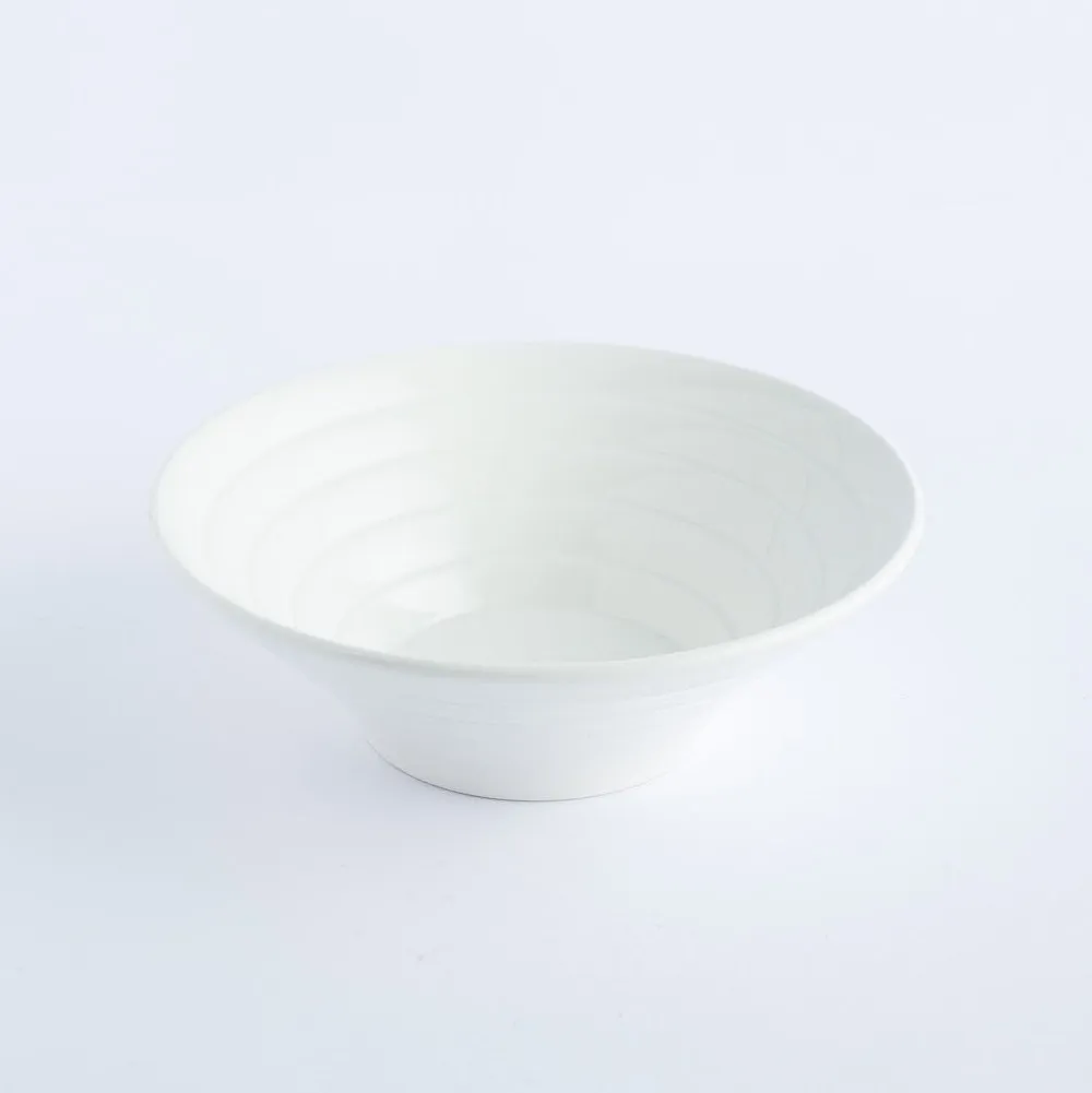BW20-0199 - White Ceramic Bowl - 7" 2.25" (DH)