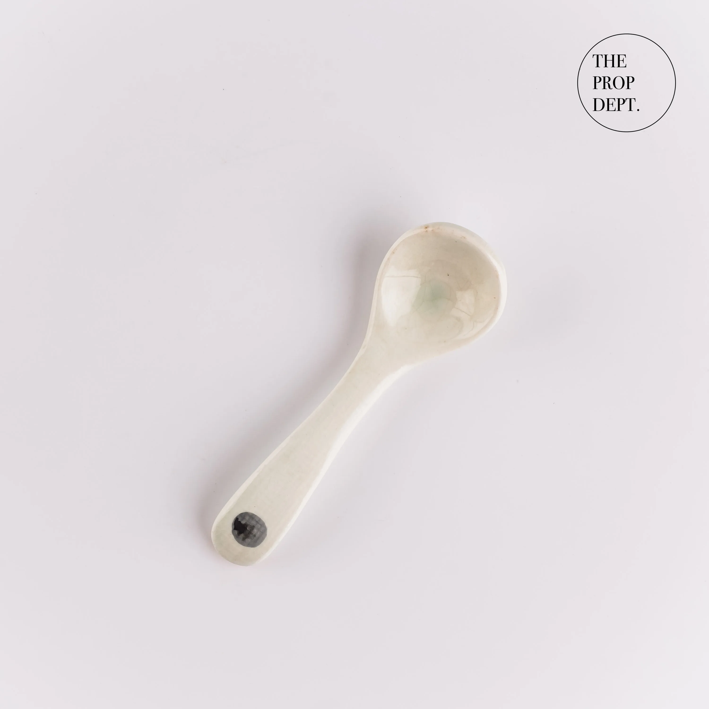 UT23-0420 - White Ceramic Spoon - 4.75" (L)