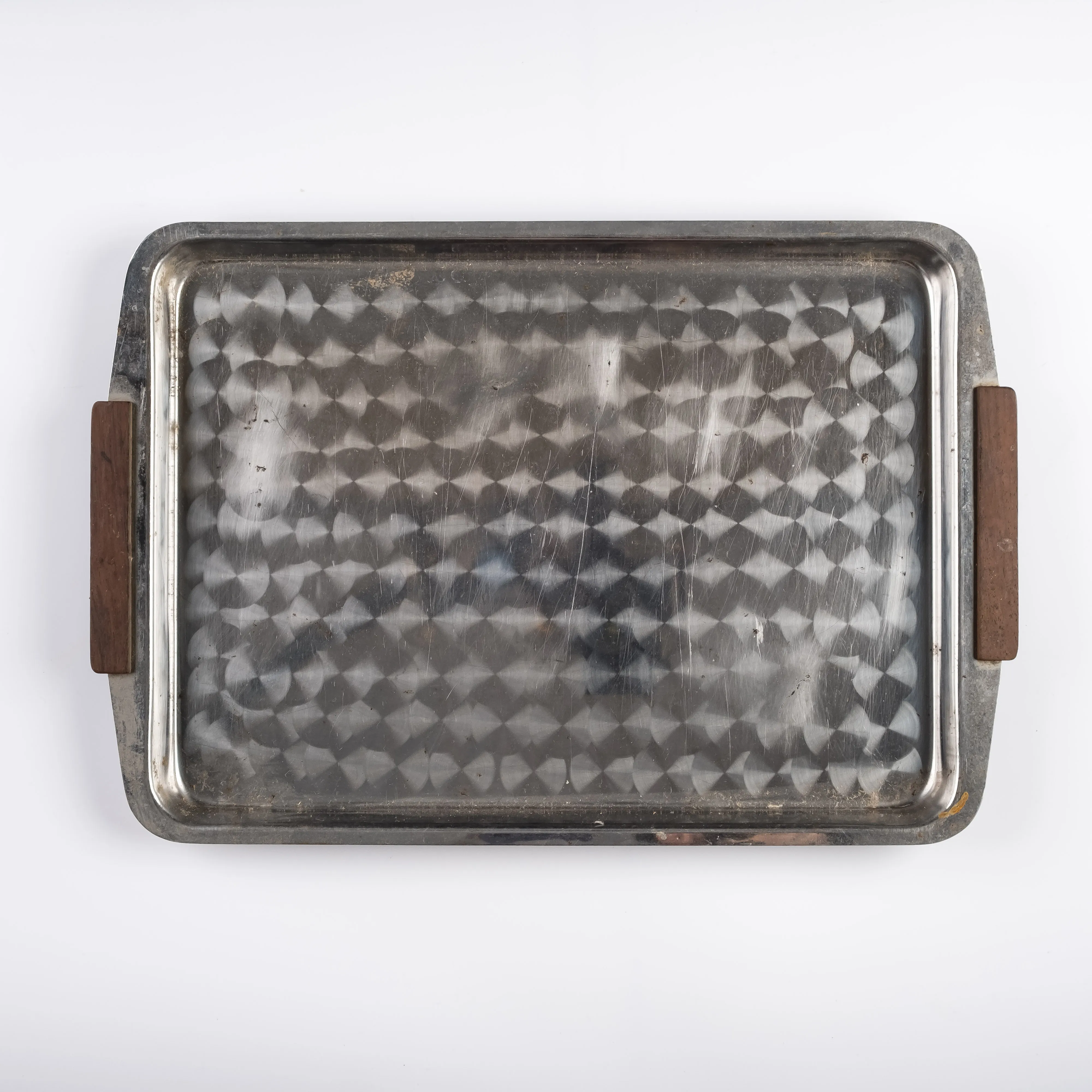 BO21-0054 - Silver Metal Tray - 18" 12" 1" (LWH)