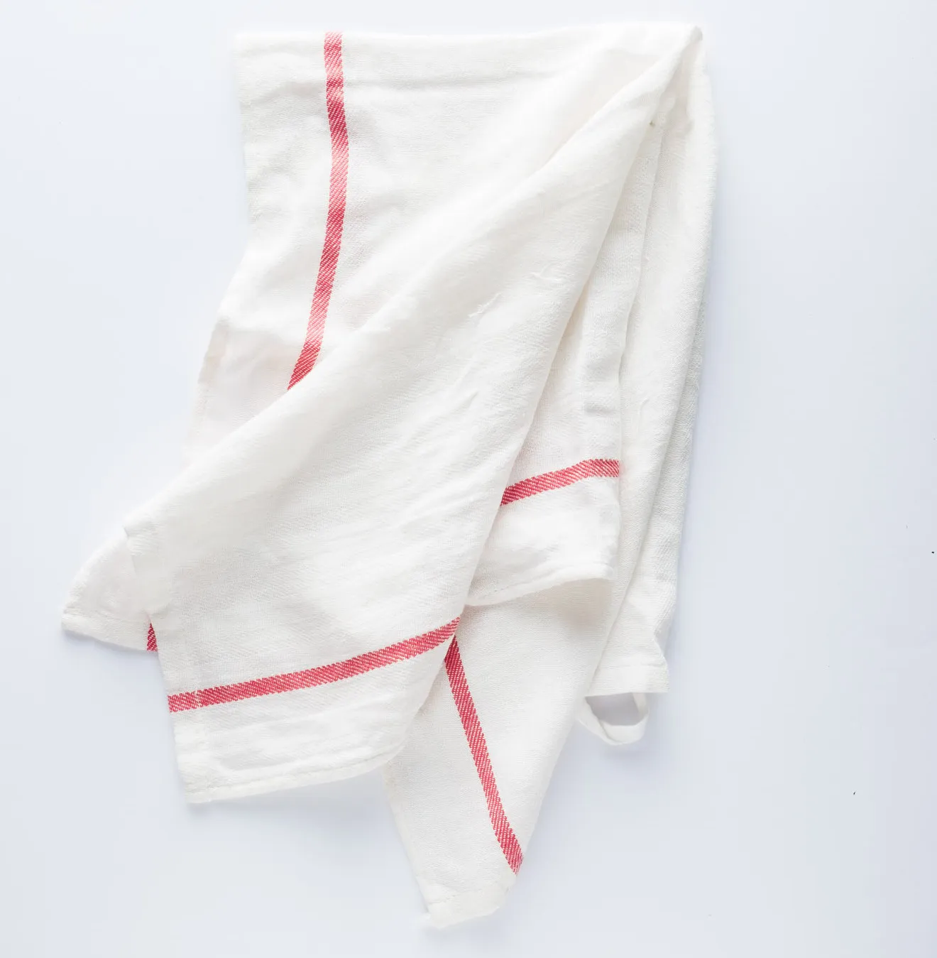 LN20-0040 - White Red Fabric Kitchen towel