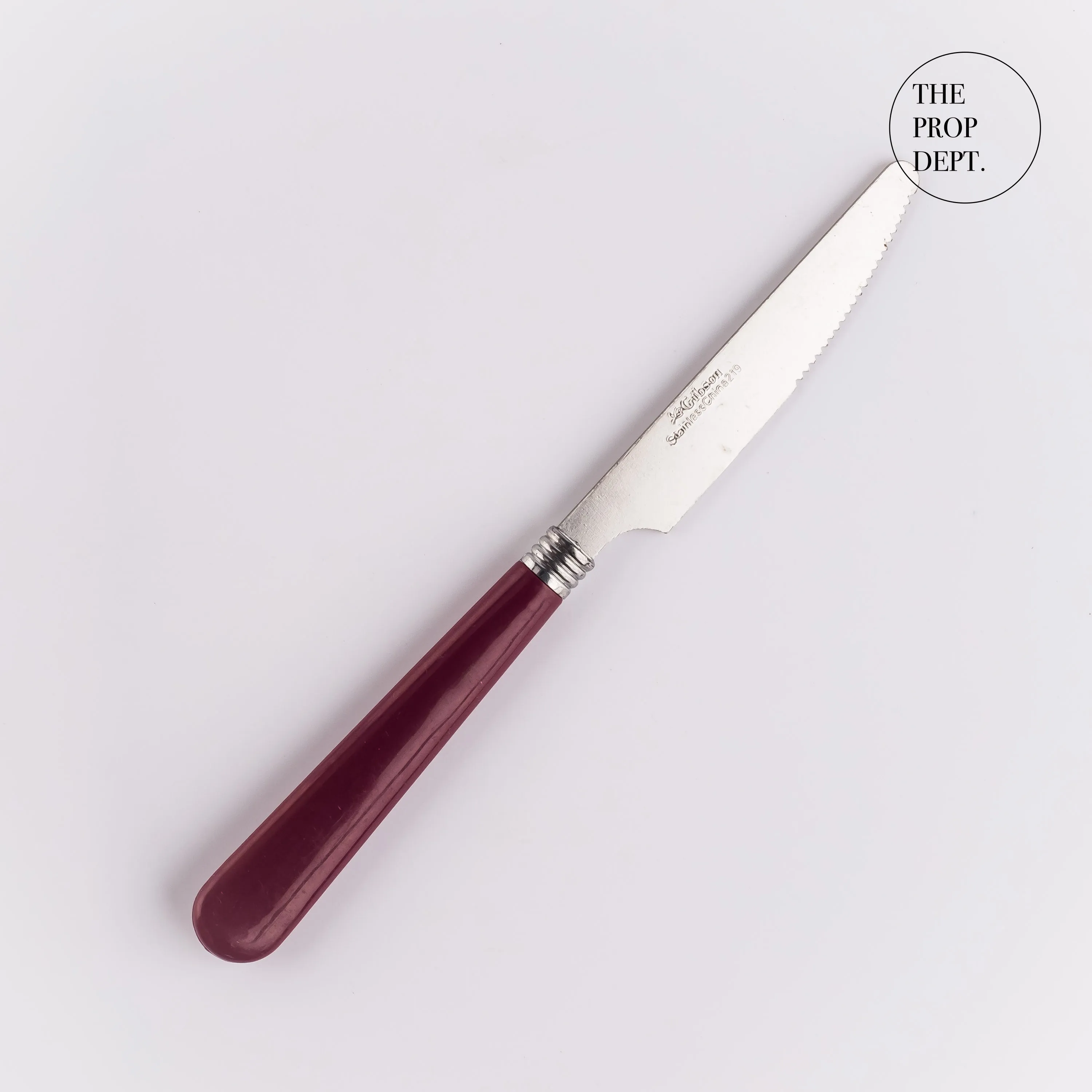 UT23-0320 - Silver Red Metal Knife - 8" (L)
