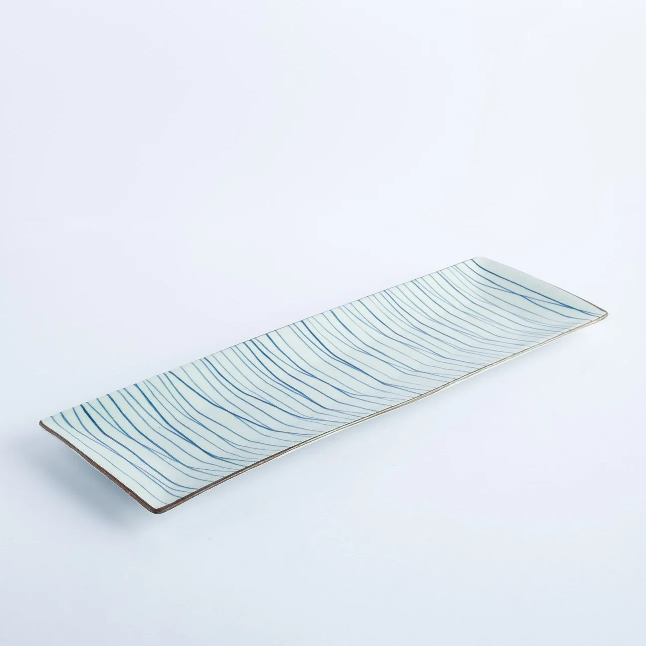 PL20-0003 - Blue White Ceramic Plate - 14" 4.75" (LW)