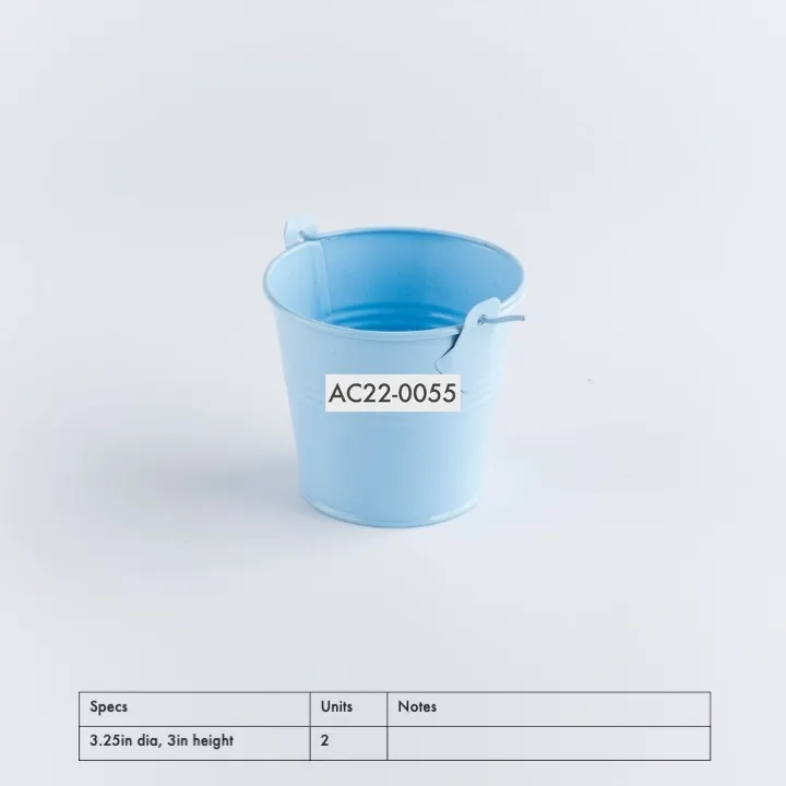 AC22-0055 - Blue Metal Bucket - 3.25" 3" (DH)