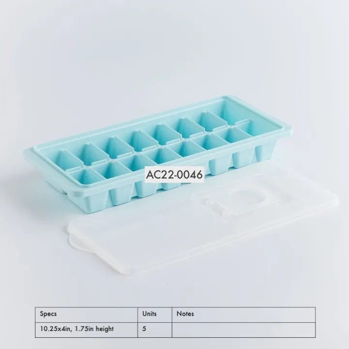 AC22-0046 - Blue Plastic Ice Tray - 10.25" 4" 1.75" (LWH)