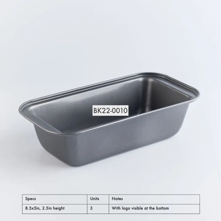 BK22-0010 - Grey Metal Baking pan - 8.5" 5" 2.5" (LWH)