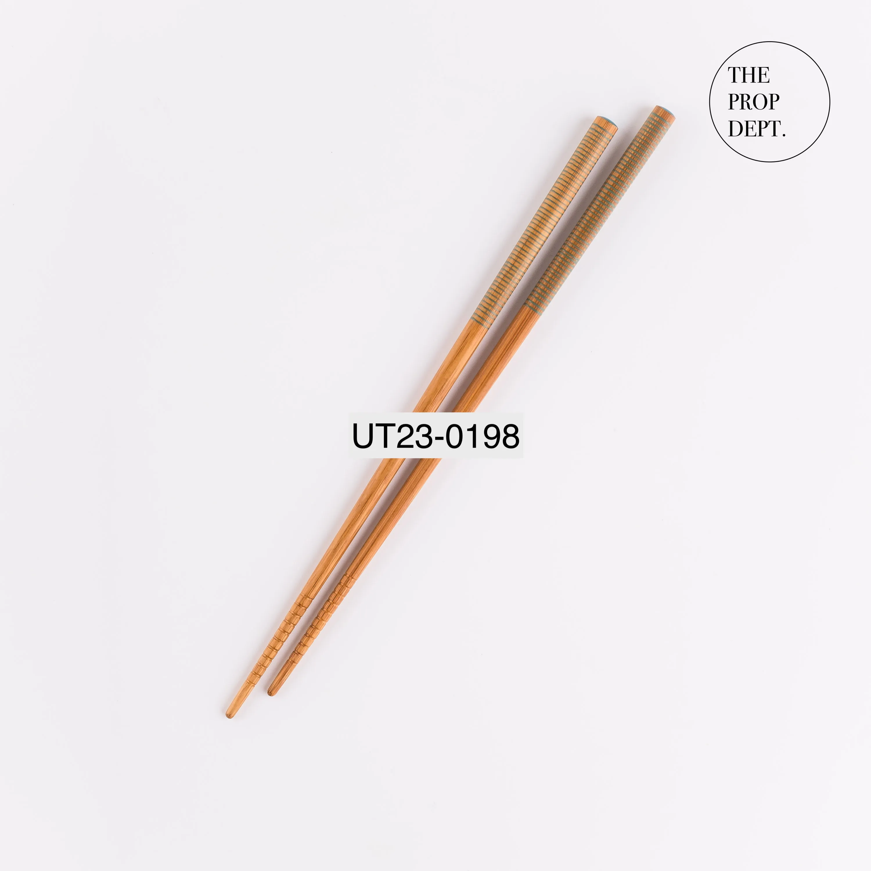 UT23-0198 - Green Brown Wood Chopsticks - 9" (L)