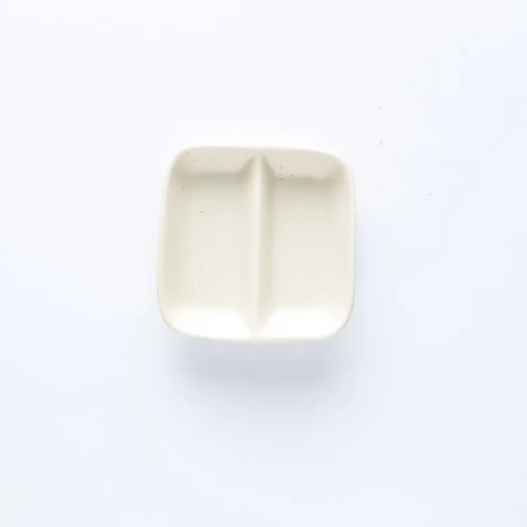 ST20-0027 - White Stoneware Soy Dish - 3.5" 3.5" (LW)