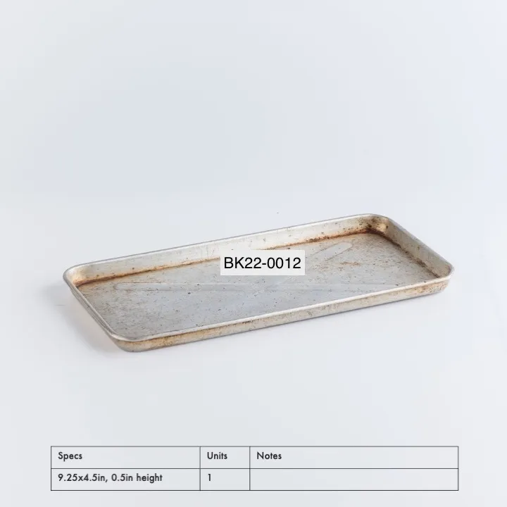 BK22-0012 - Silver Metal Baking Pan - 9.25" 4.5" 0.5" (LWH)