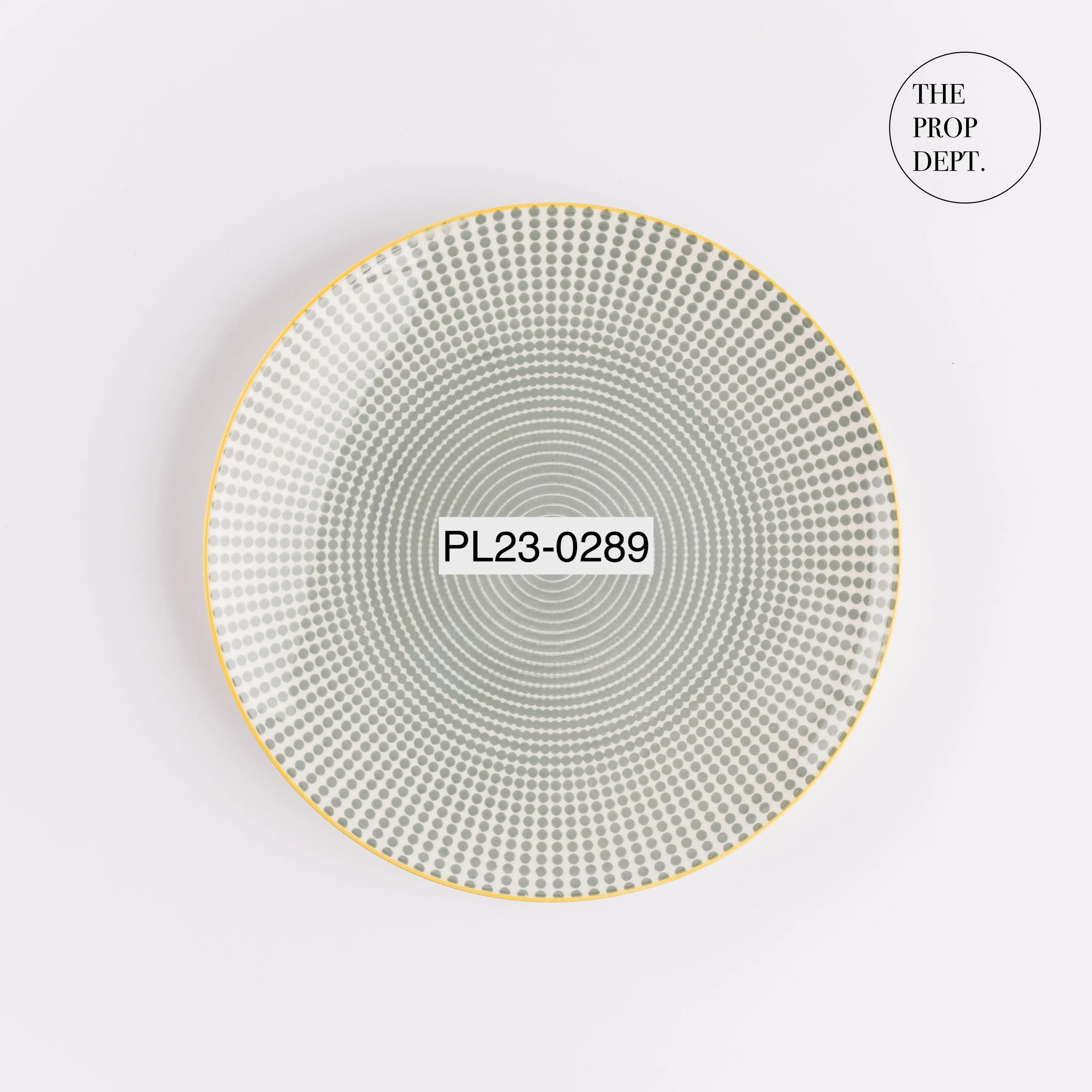 PL23-0289 - Gray Yellow Ceramic Plate - 7.5" (D)
