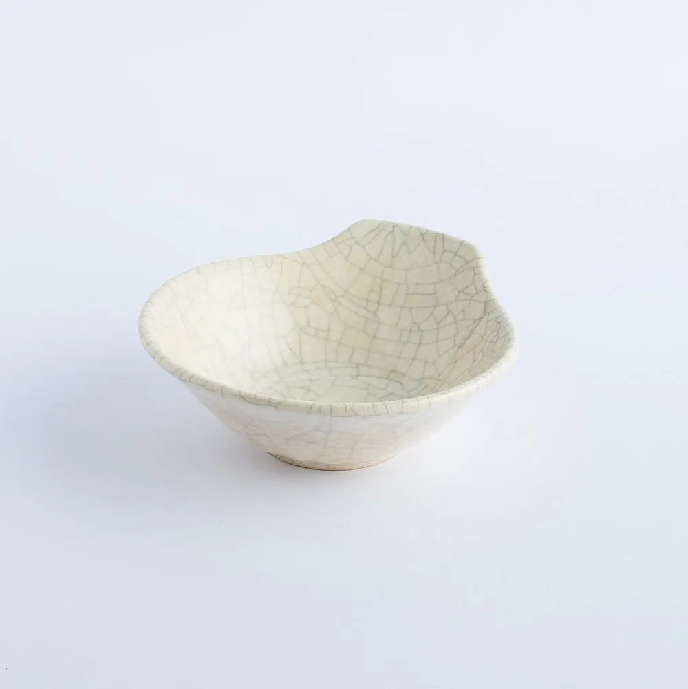 BW20-0115 - Beige Ceramic Bowl - 5" 1.25" (DH)