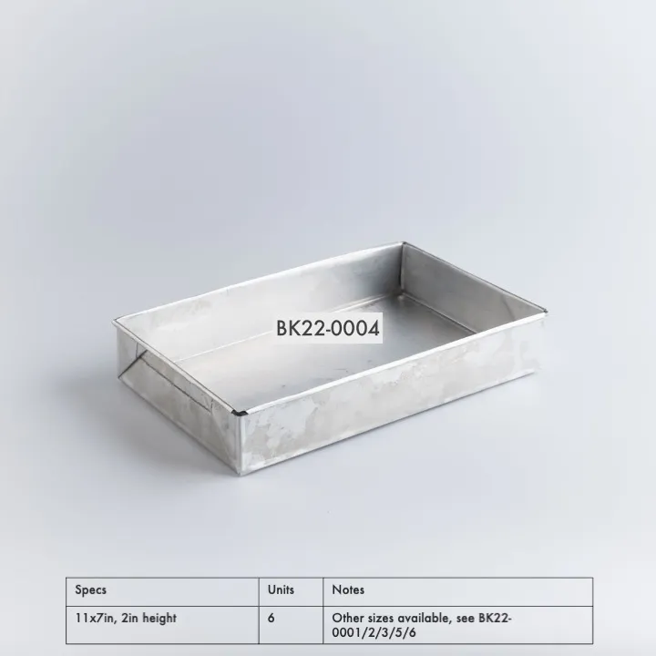 BK22-0004 - Silver Metal Baking pan - 11" 7" 2" (LWH)