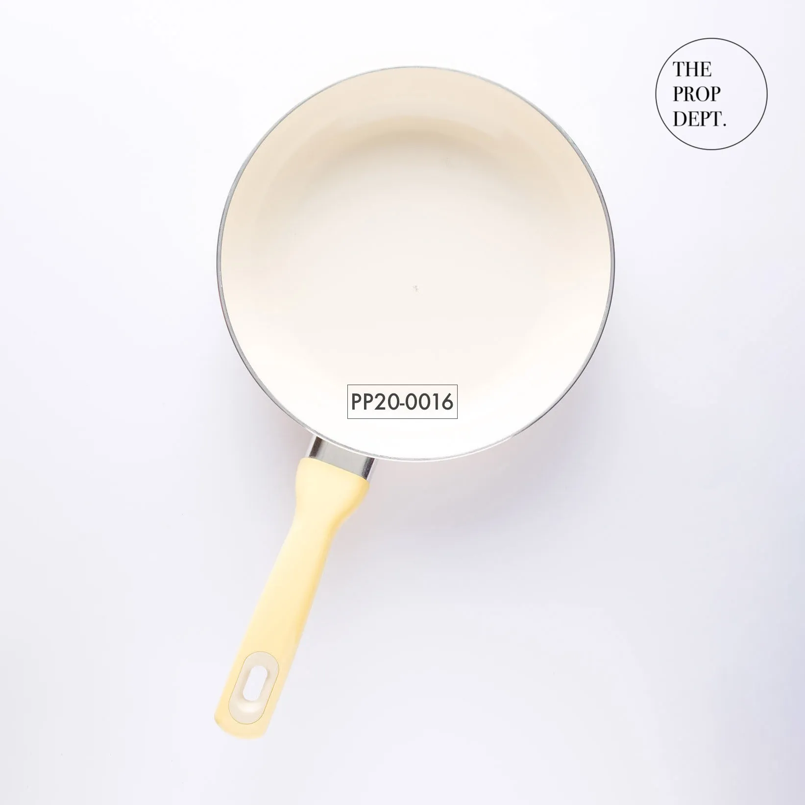 PP20-0016 - White Yellow Pan - 9.5" 2" (DH)