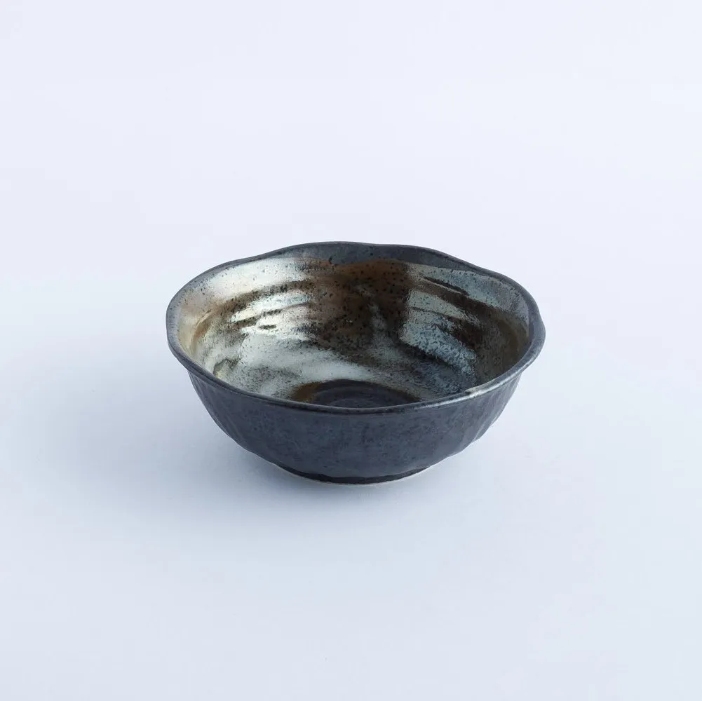 BW20-0124 - Brown Grey Ceramic Bowl - 5" 1.75" (DH)