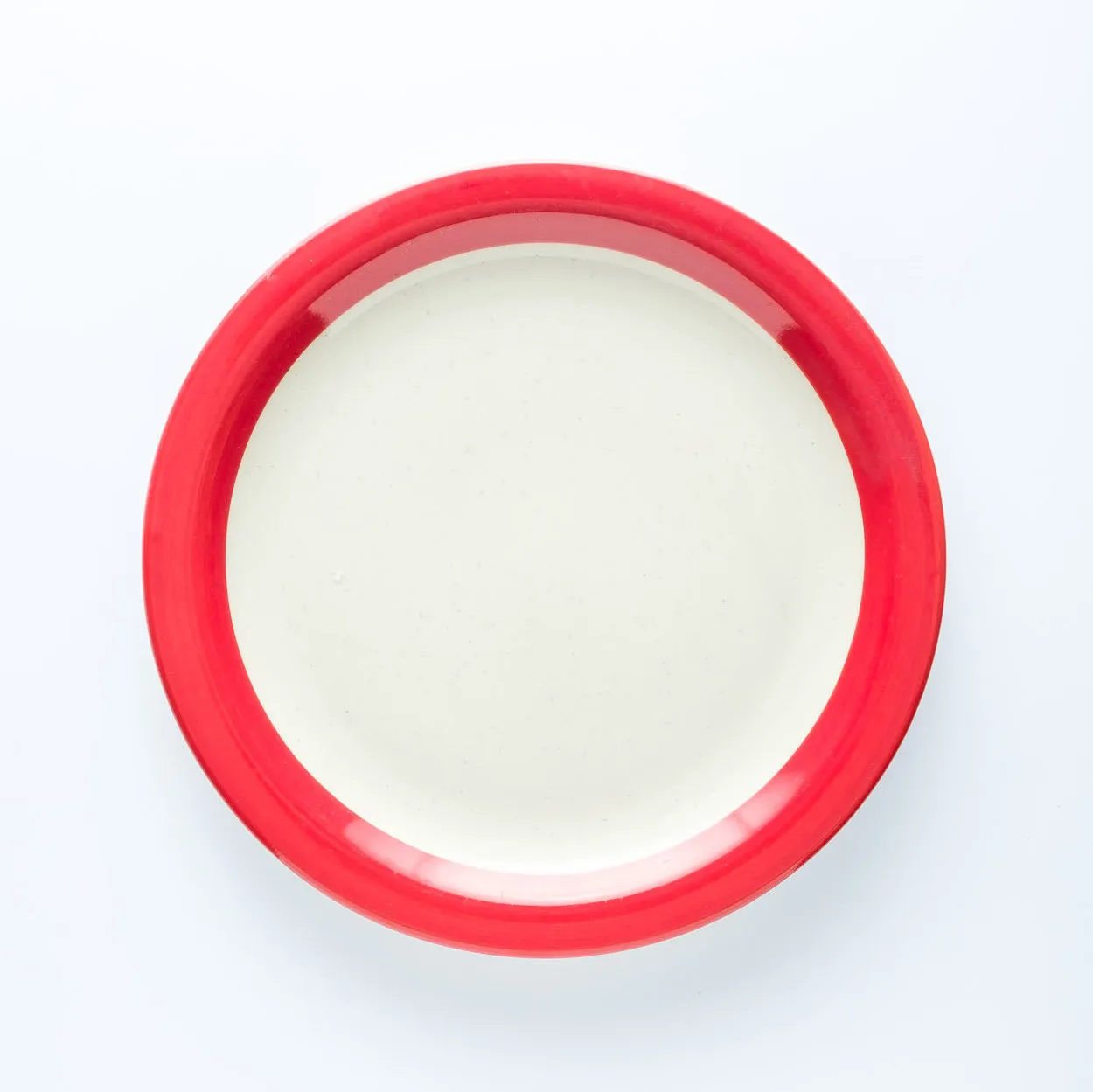 PL20-0075 - Red White Ceramic Plate - 9" (D)