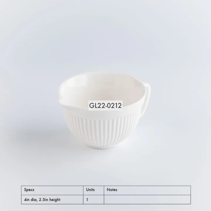 GL22-0212 - White Ceramic Sauce Container - 4" 2.5" (DH)