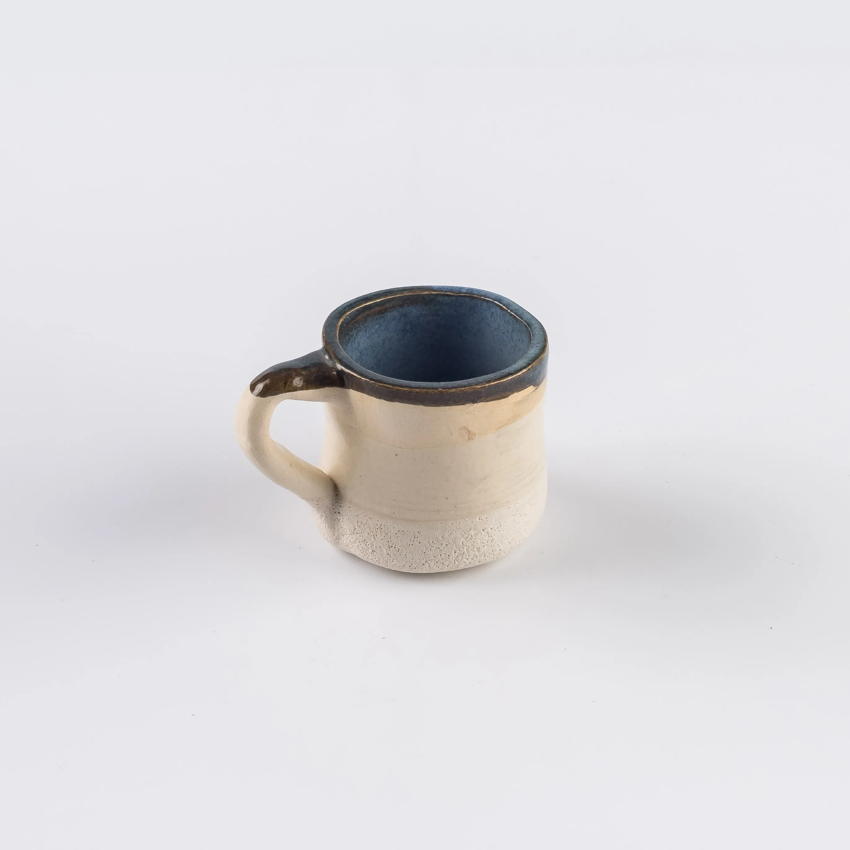 ST21-0066 - Blue Cream Stoneware With Handle - 2.75" 2.75" (DH)