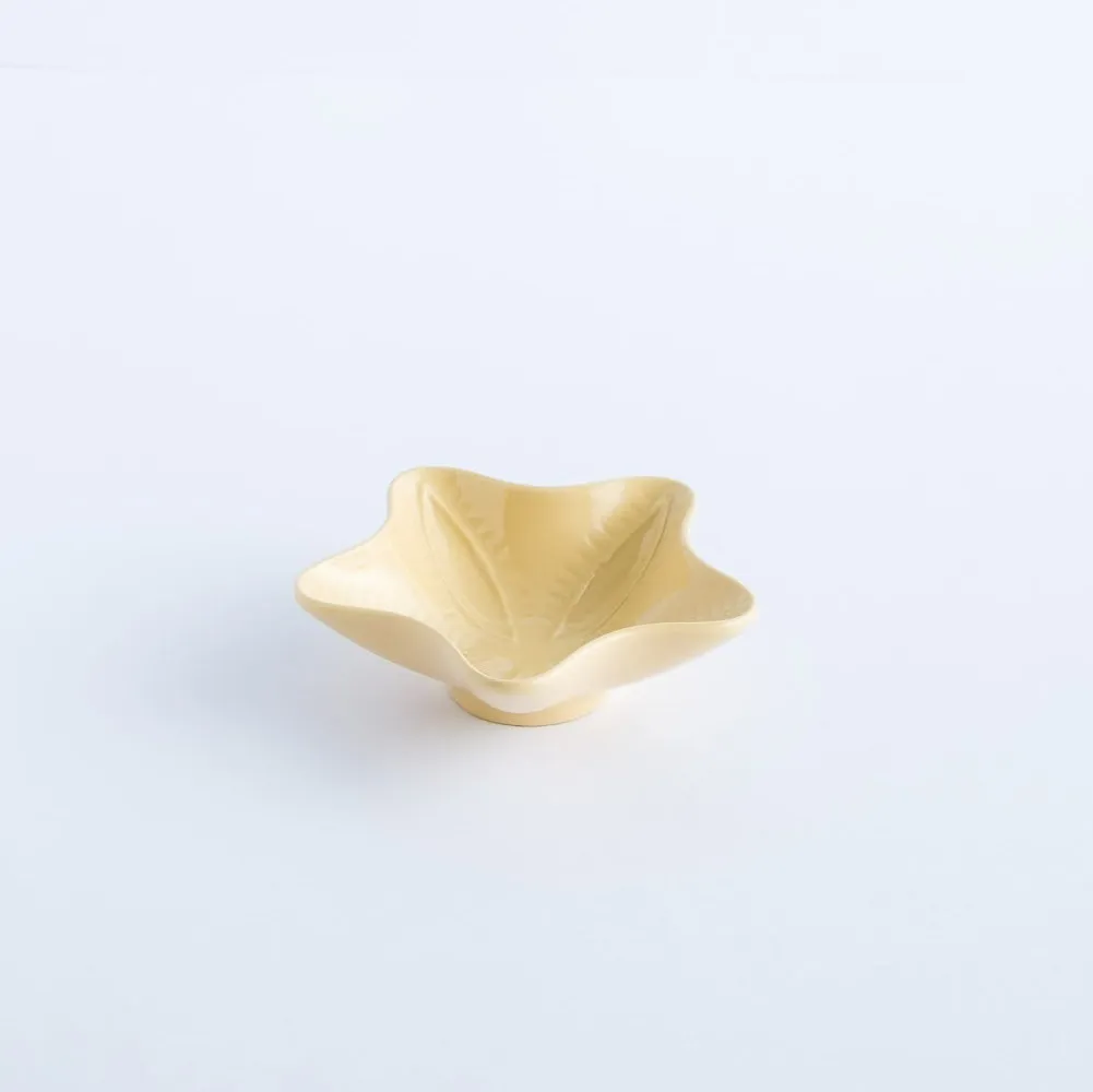 BW20-0207 - Yellow Ceramic Soy Dish - 3.5" 4" (DH)