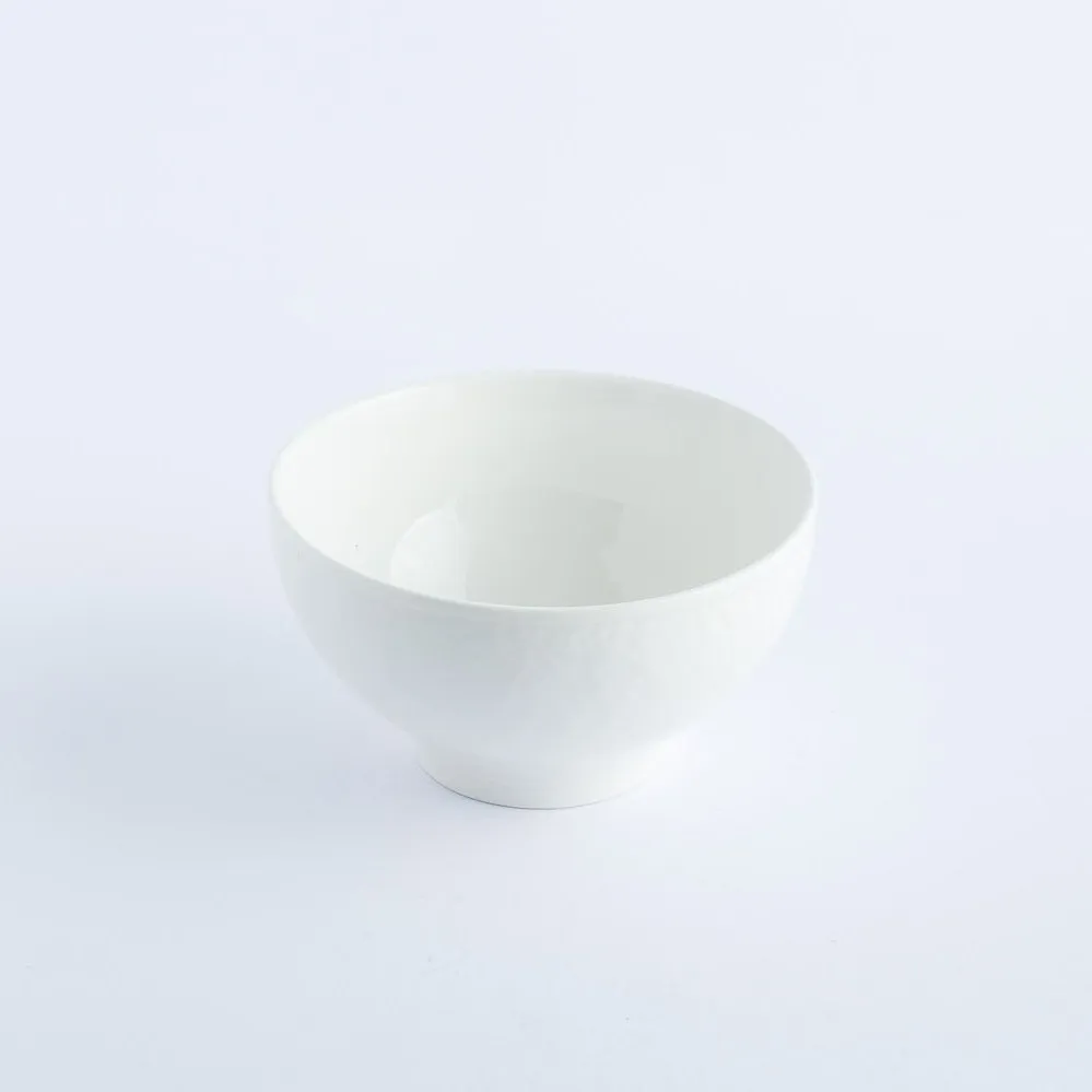 BW20-0179 - White Ceramic Bowl - 5" 2.75" (DH)