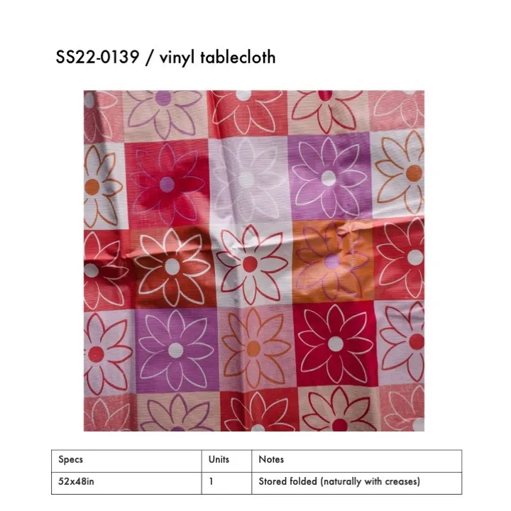 SS22-0139 - Red Purple Vinyl Tablecloth - 52" 48" (LW)