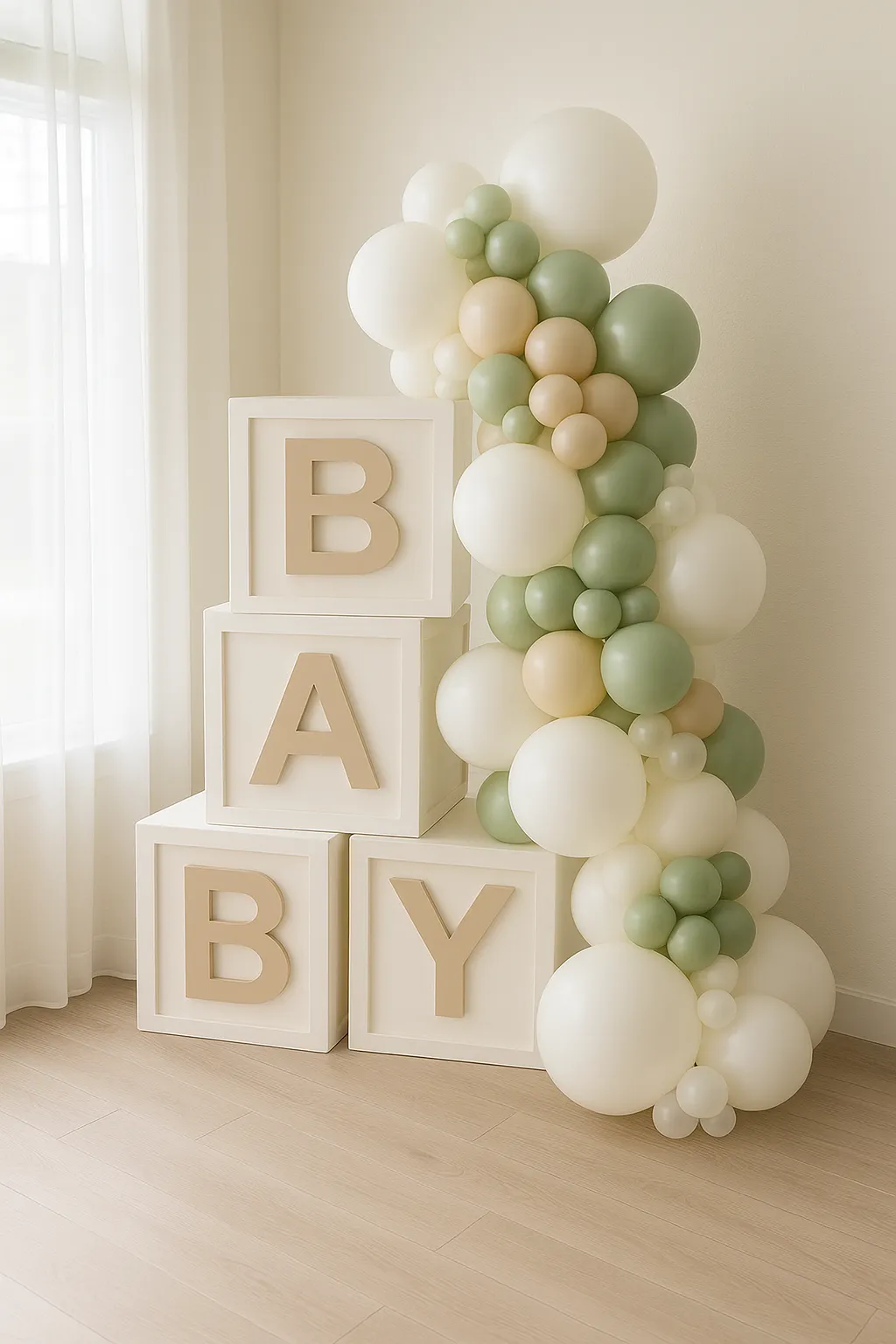 BABY Blocks with Balloon Garland