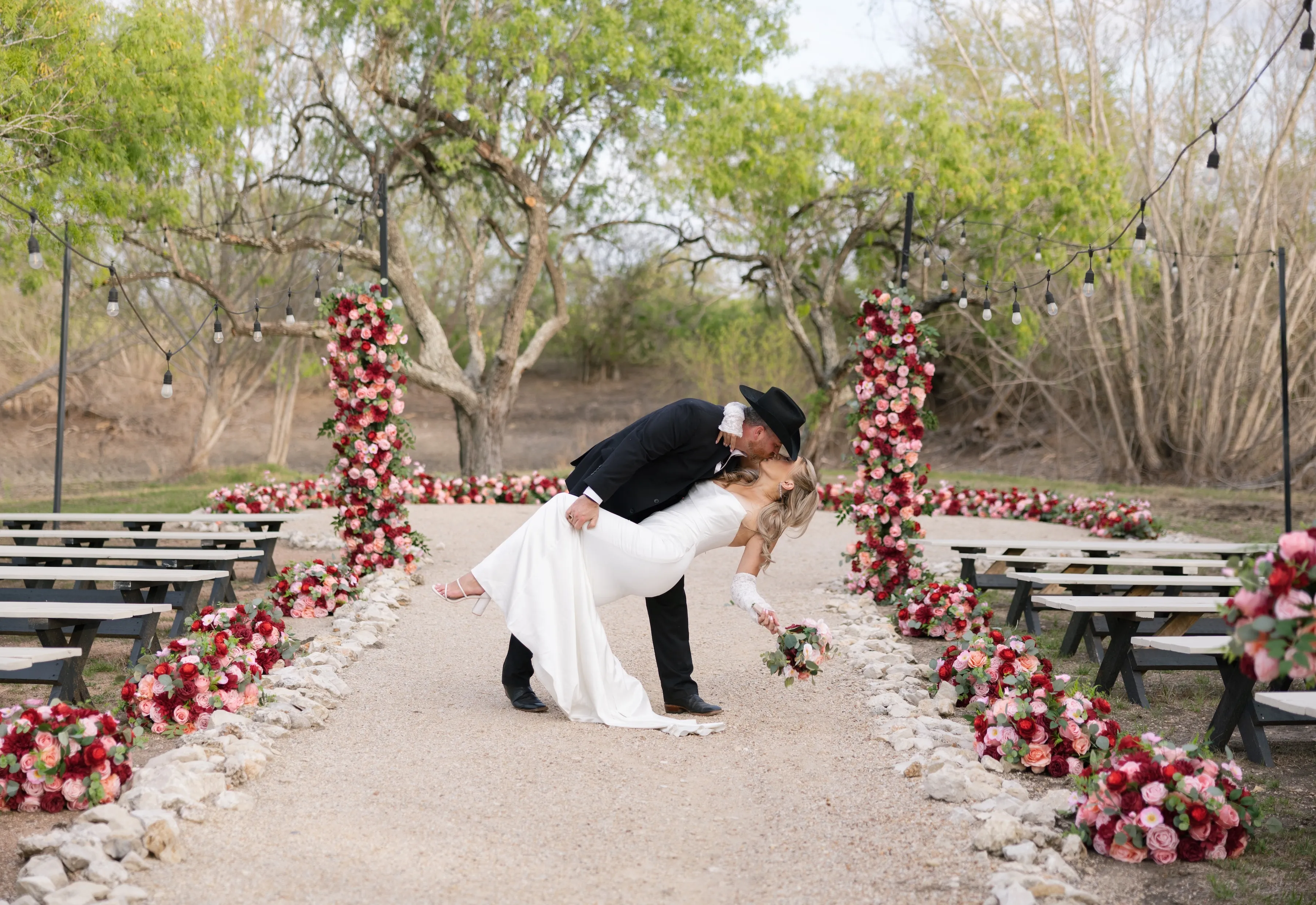 Burgundy & Pink Flower Rows