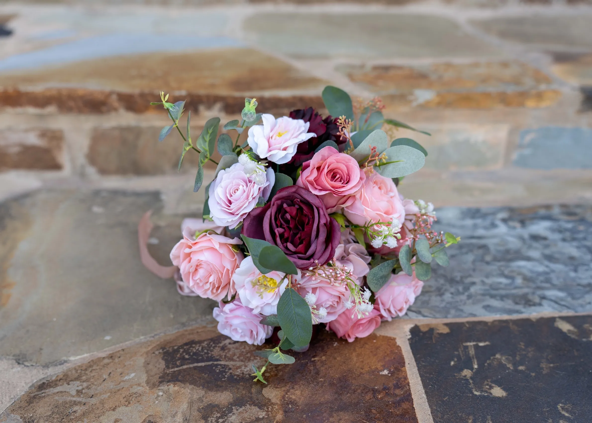 Burgundy and Pink Bouquets