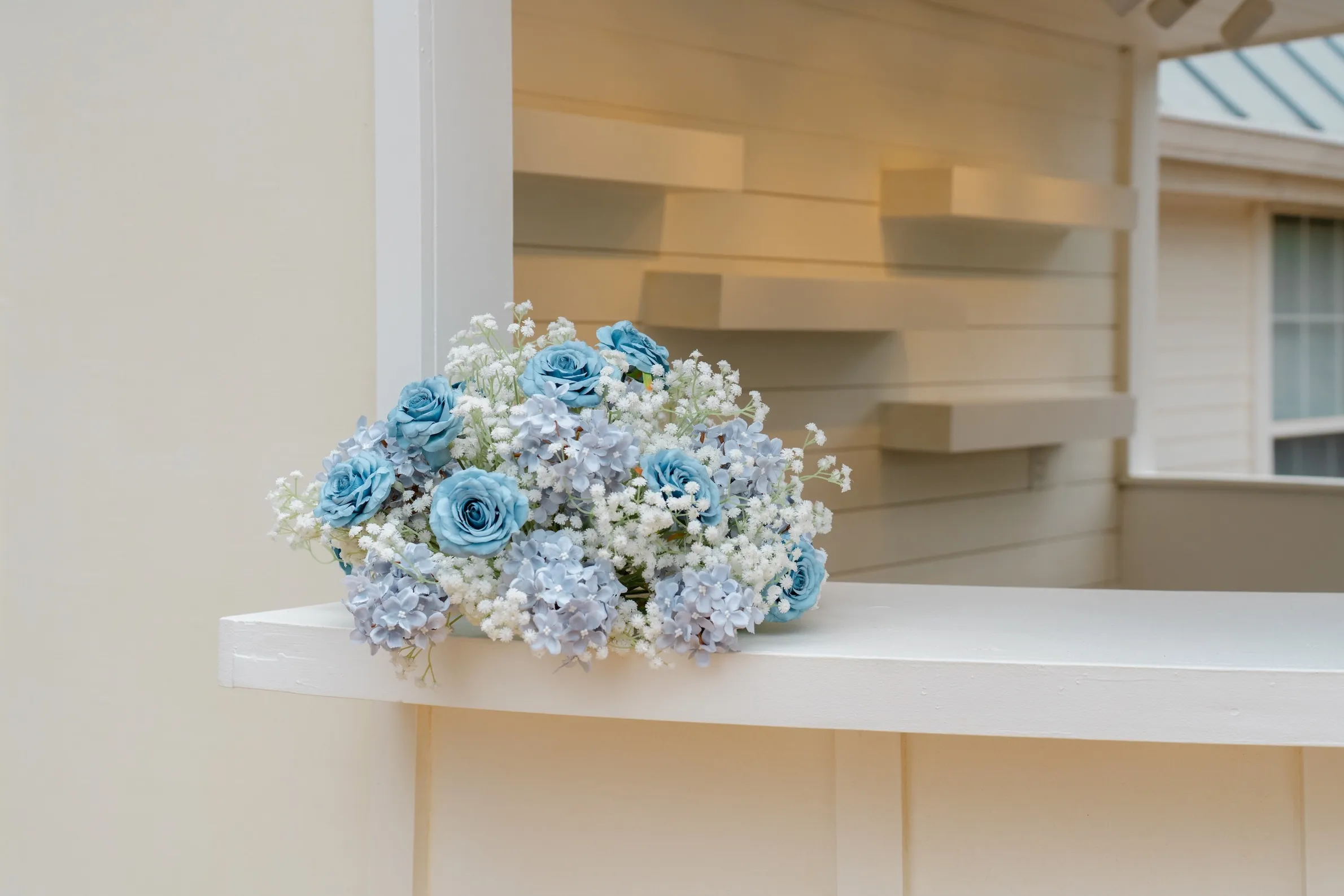 Blue and White Flower Ball