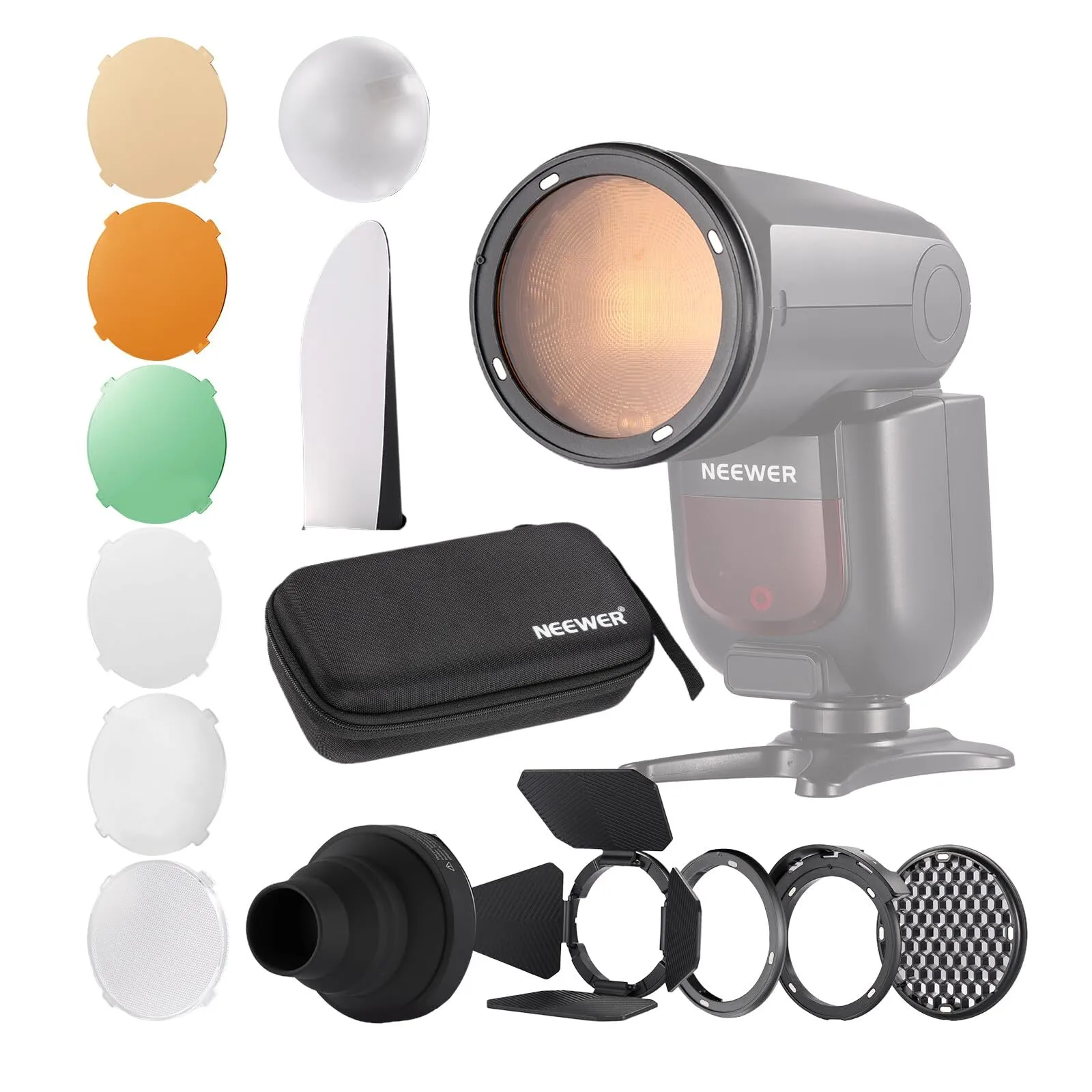 Neewer CRM2 Magnetic Accessories Kit for Round Head Flash Compatible with Godox V1 
