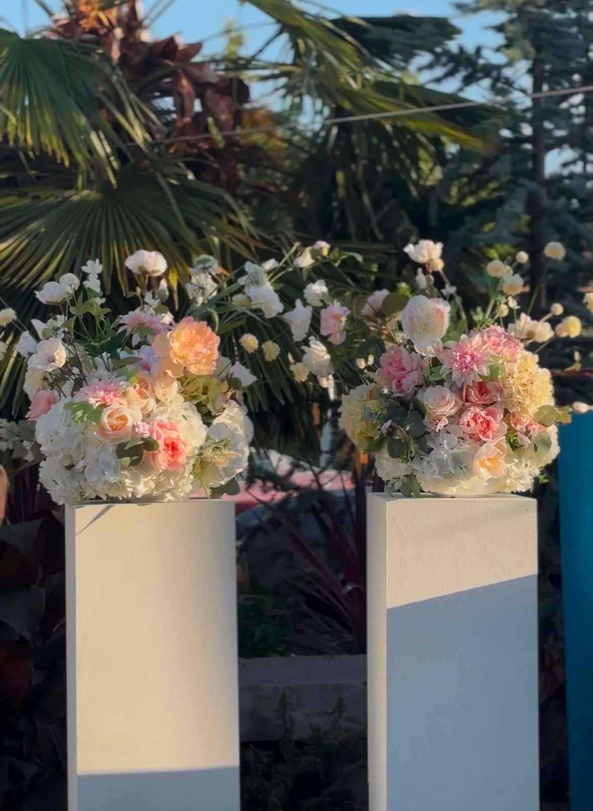 Pink & Ivory Flower Arrangements 
