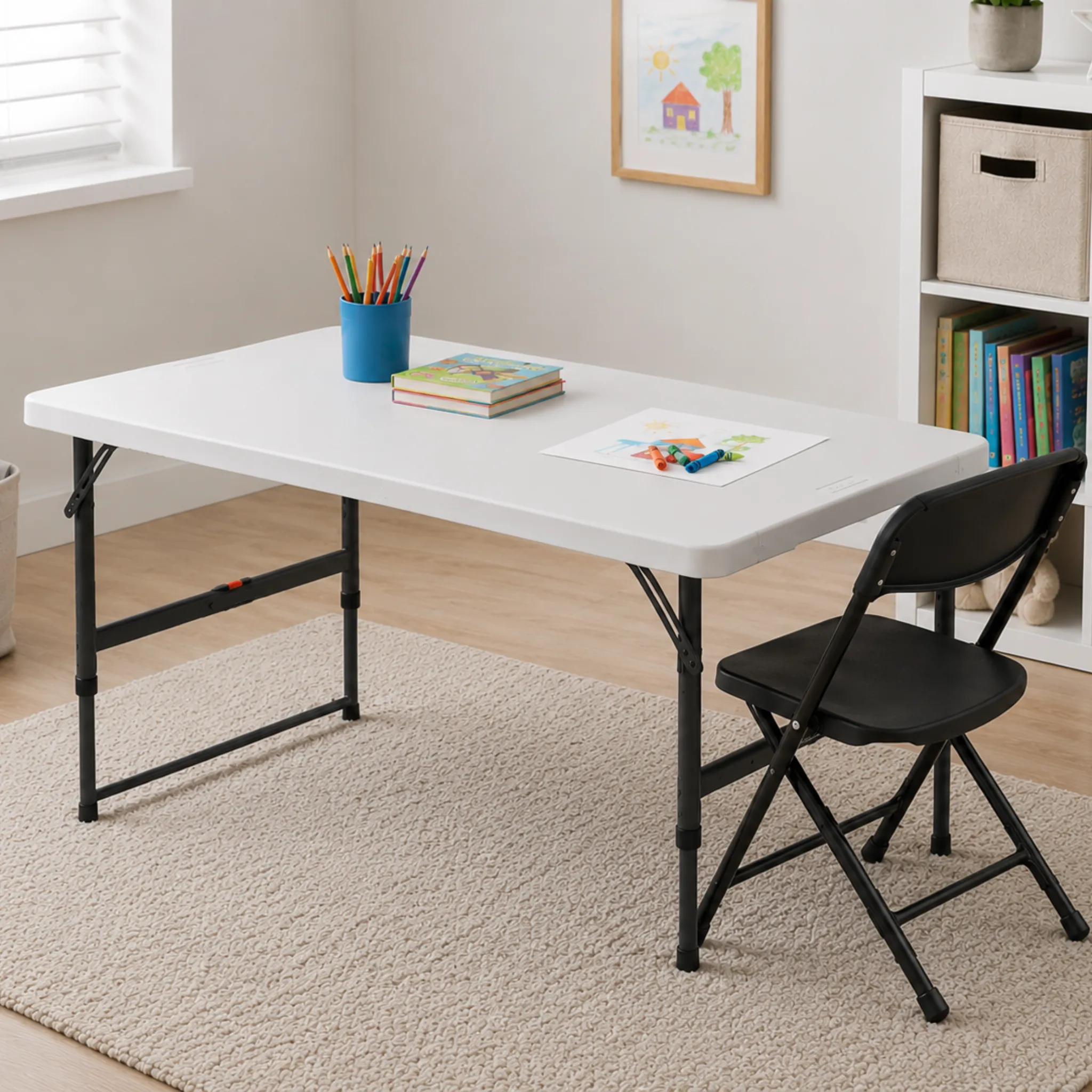 4' Adjustable Height Folding Table