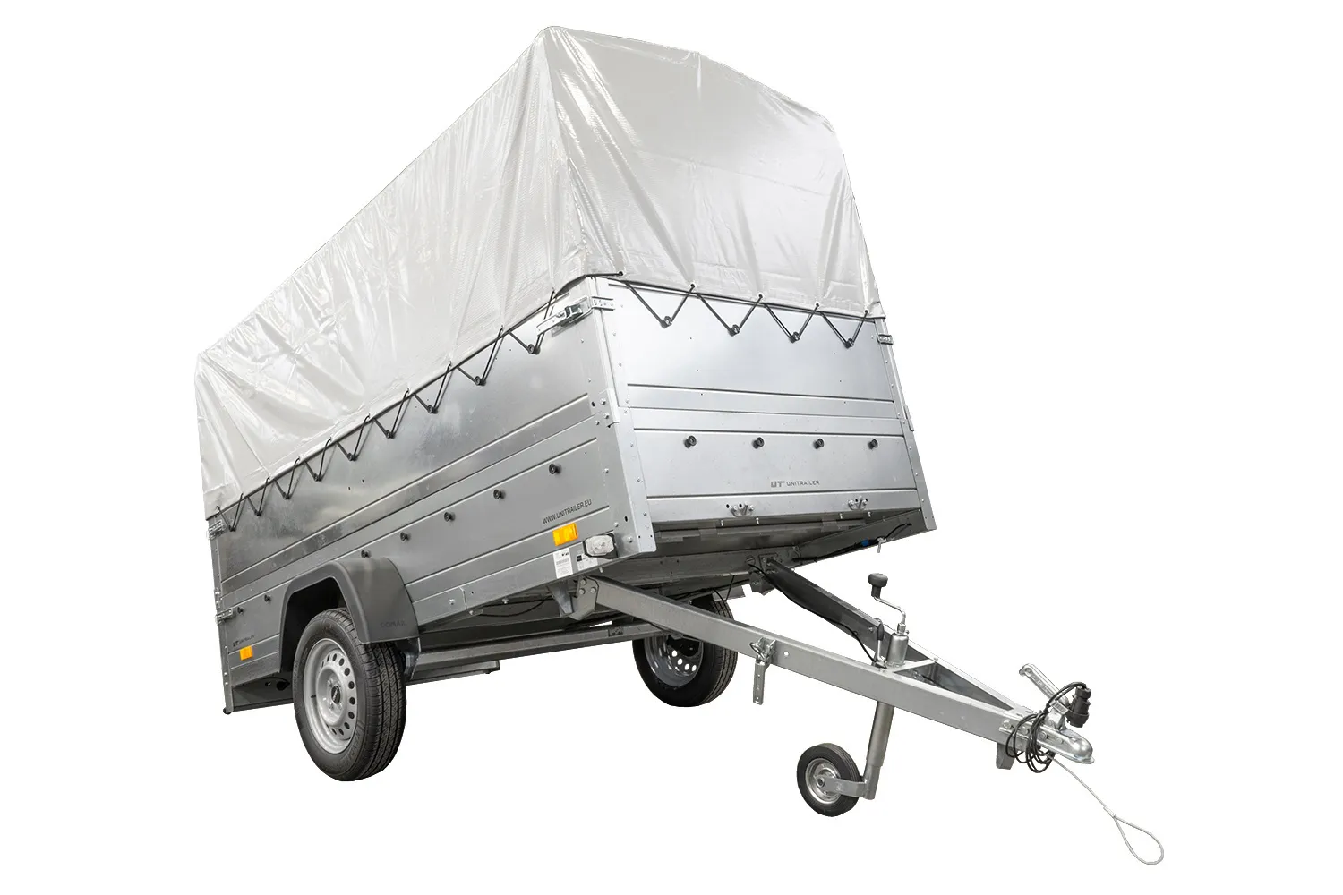 GARDEN TRAILER 230 KIPP mit Stützrad, zusätzlichen Bordwänden, Hochplane und Hochspriegel H800