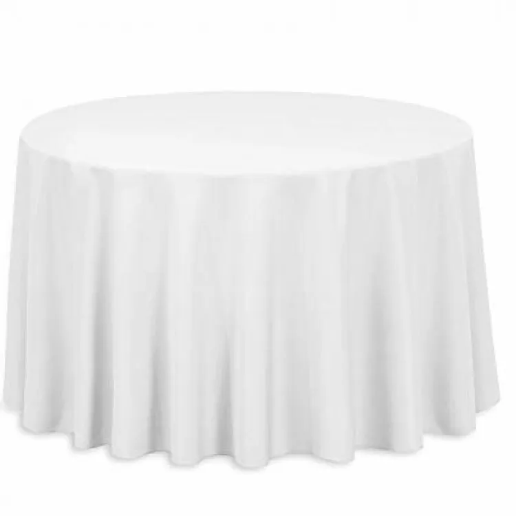 White Tablecloths for 60" Round Table 