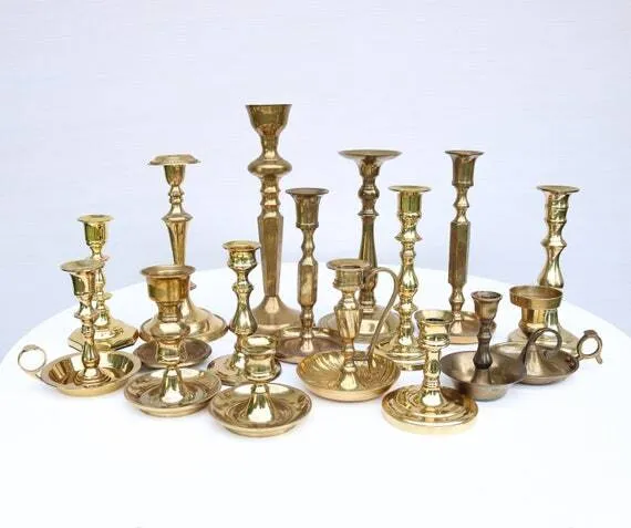 Vintage Brass Candlesticks - Various sizes and styles