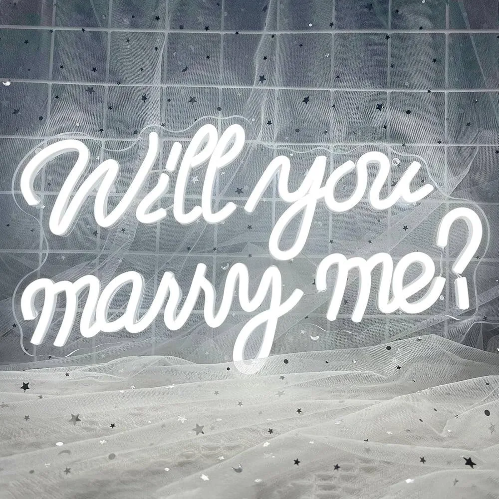 Will you marry me neon sign - small