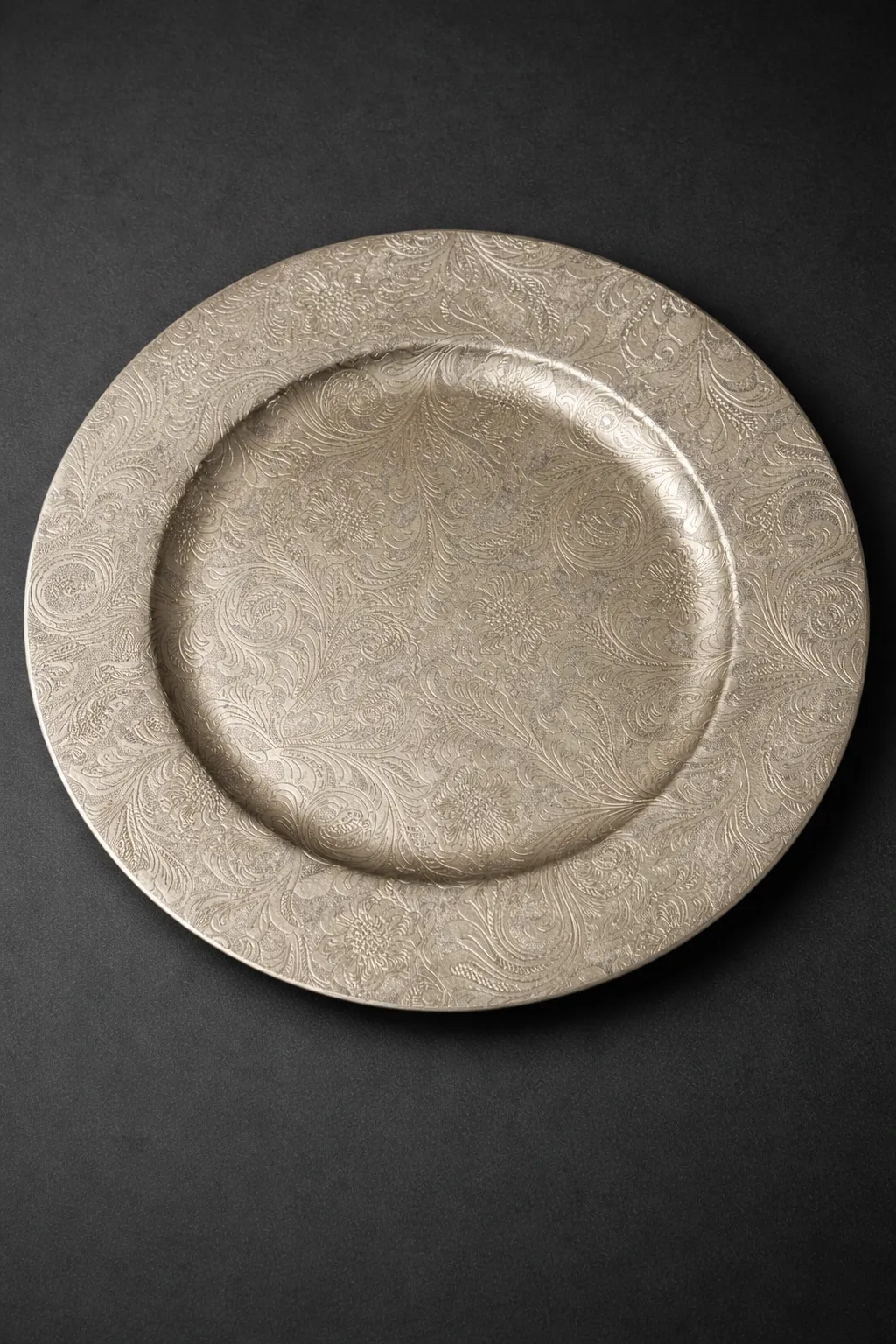 Champagne floral charger plate