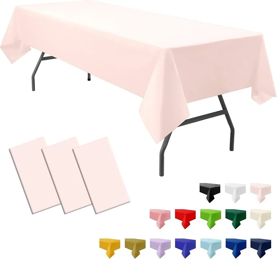 Blush Pink rectangular table cloth 