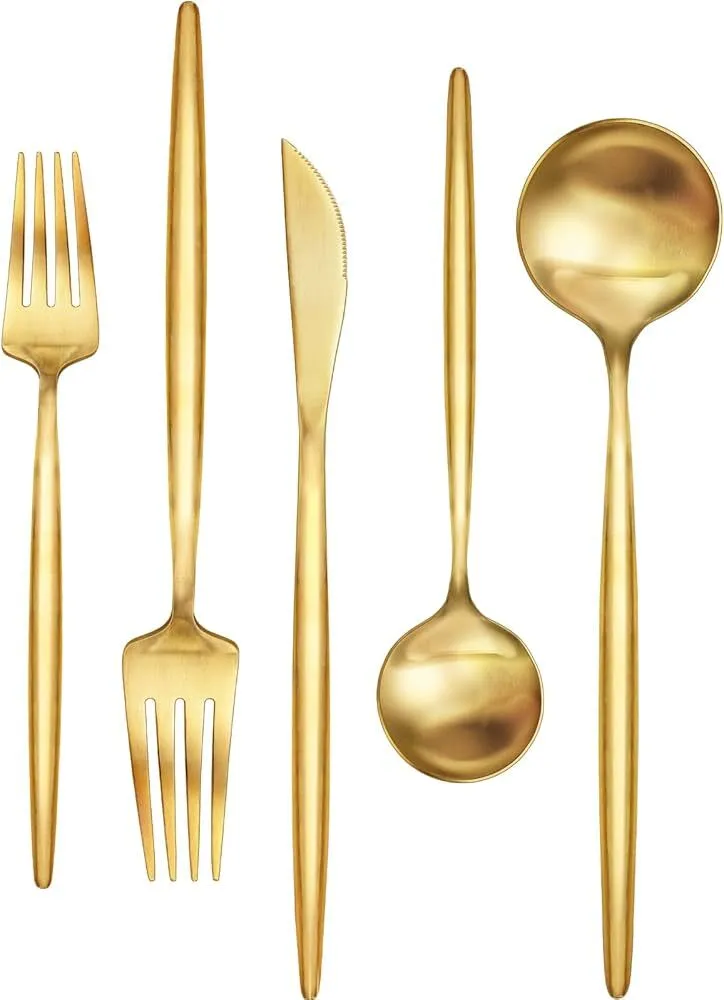 Gold cutlery (folk, knife & spoon)