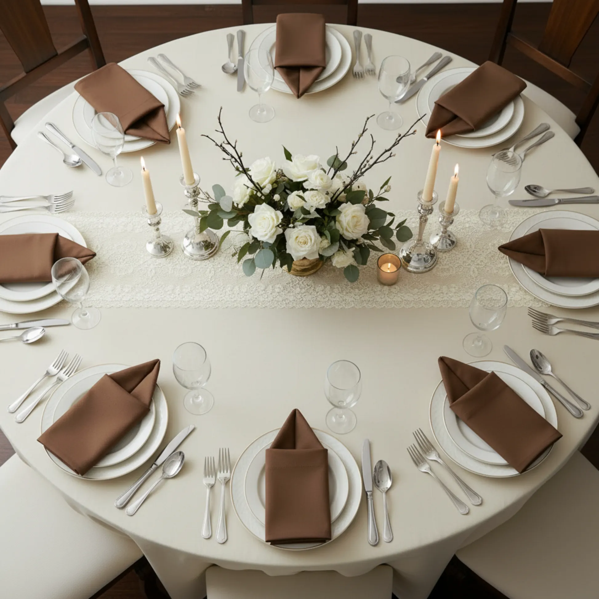 Chocolate brown napkins